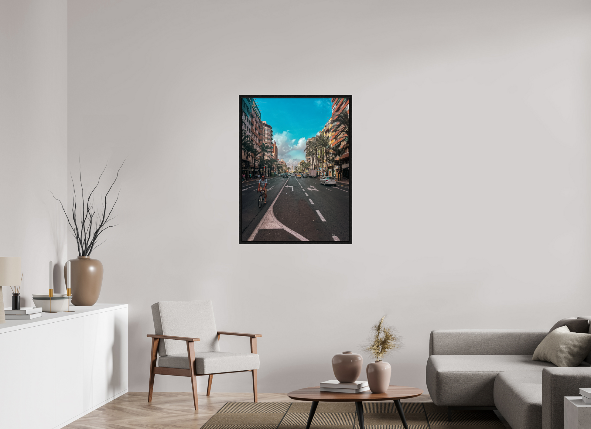 75 x 100 cm, Floater Frame The streets of Alicante
