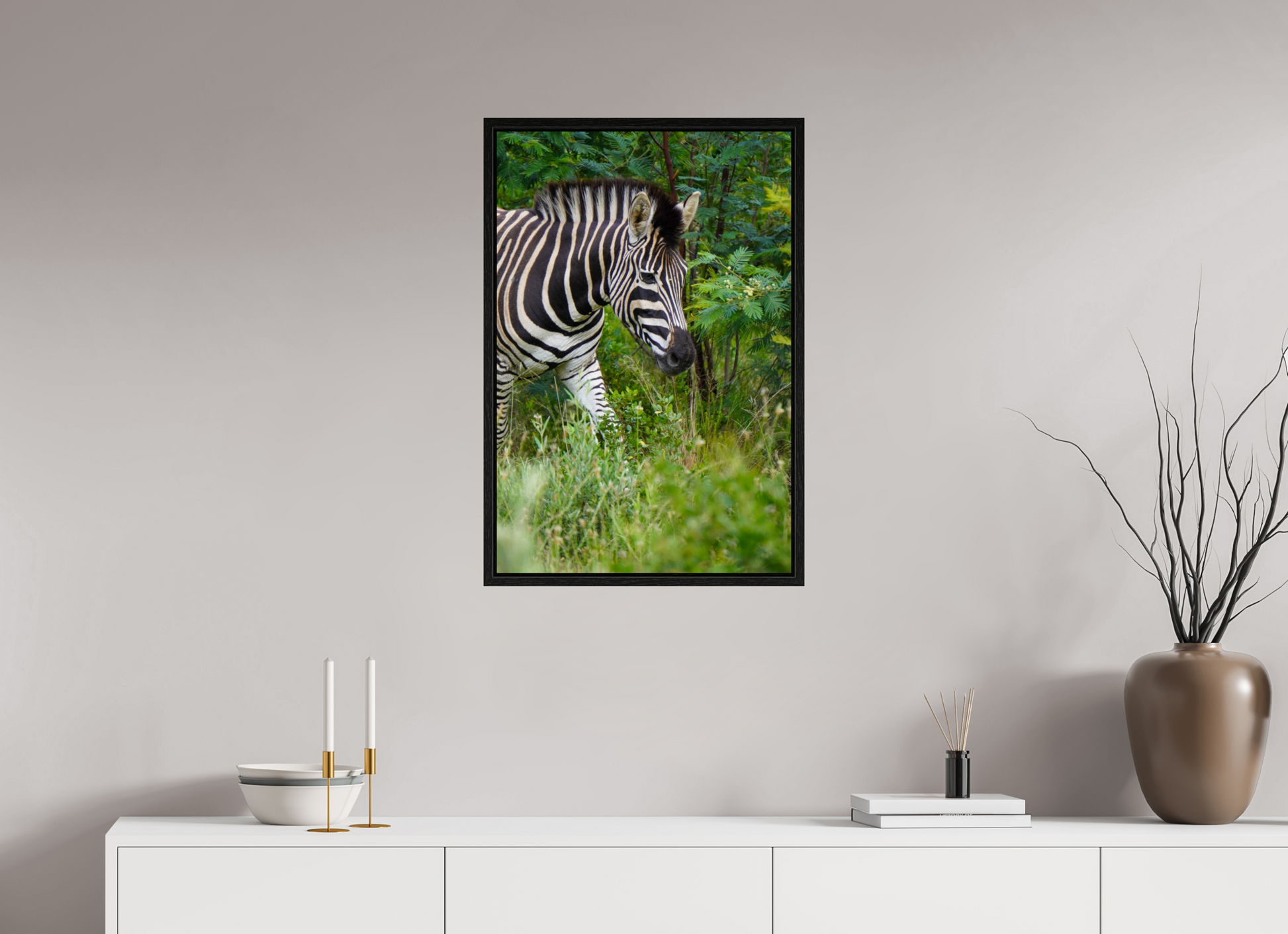 50 x 75 cm, Floater Frame Zebra