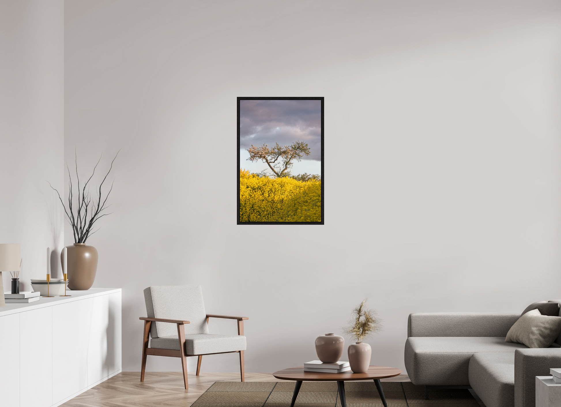60 x 90 cm, Floater Frame Blooming Against the Storm