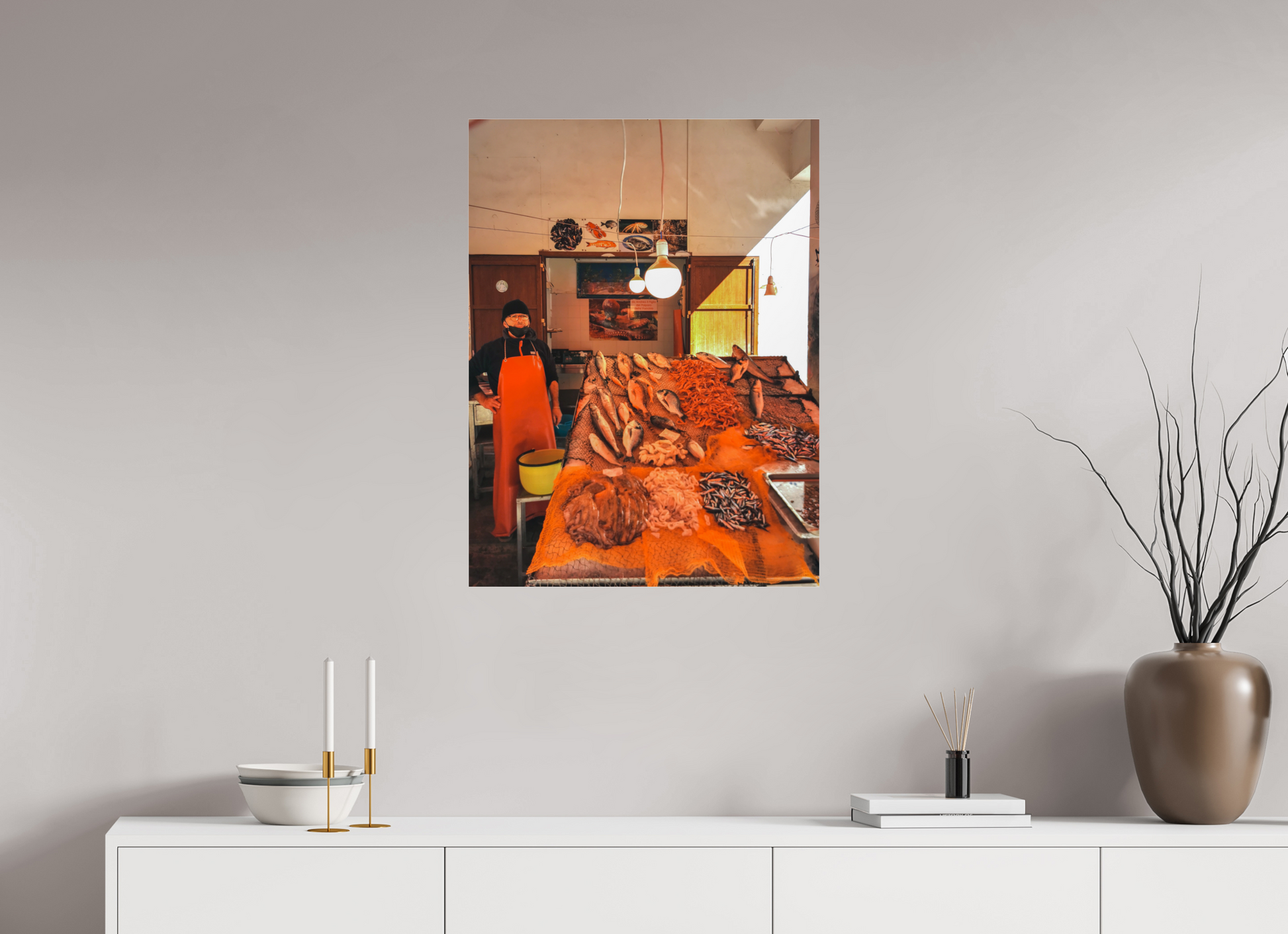 60 x 80 cm, Photo Print Under Acrylic Glass Fish in Palermo