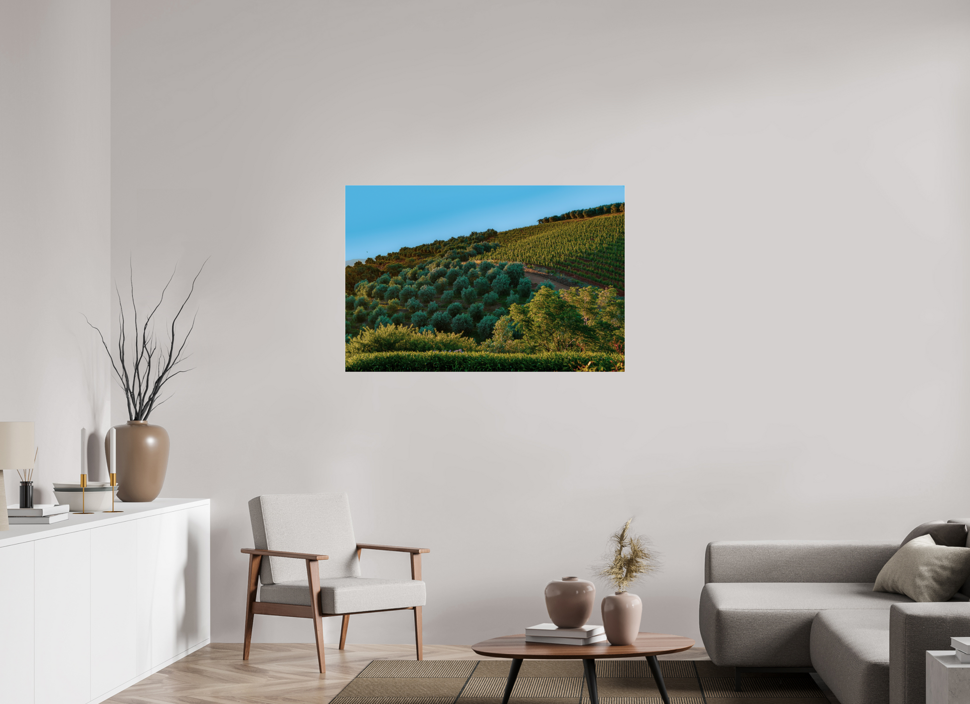 120 x 80 cm, Photo Print Under Acrylic Glass Stellenbosch fields