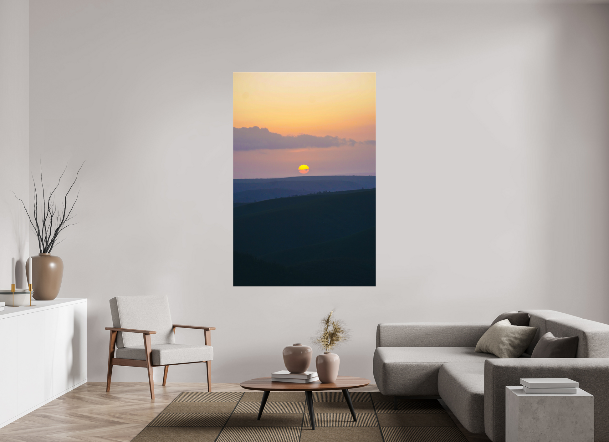 120 x 180 cm, Photo Print Under Acrylic Glass African Sunset