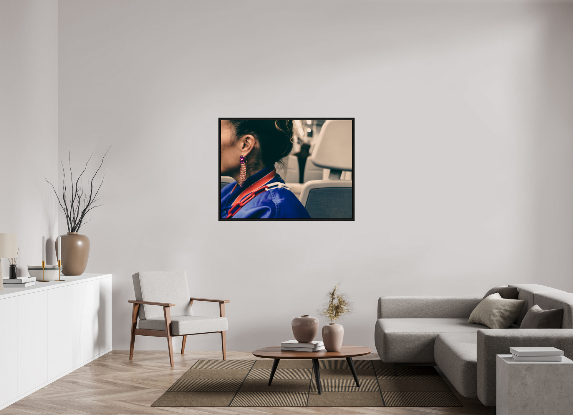 120 x 90 cm, Floater Frame The girl on the train