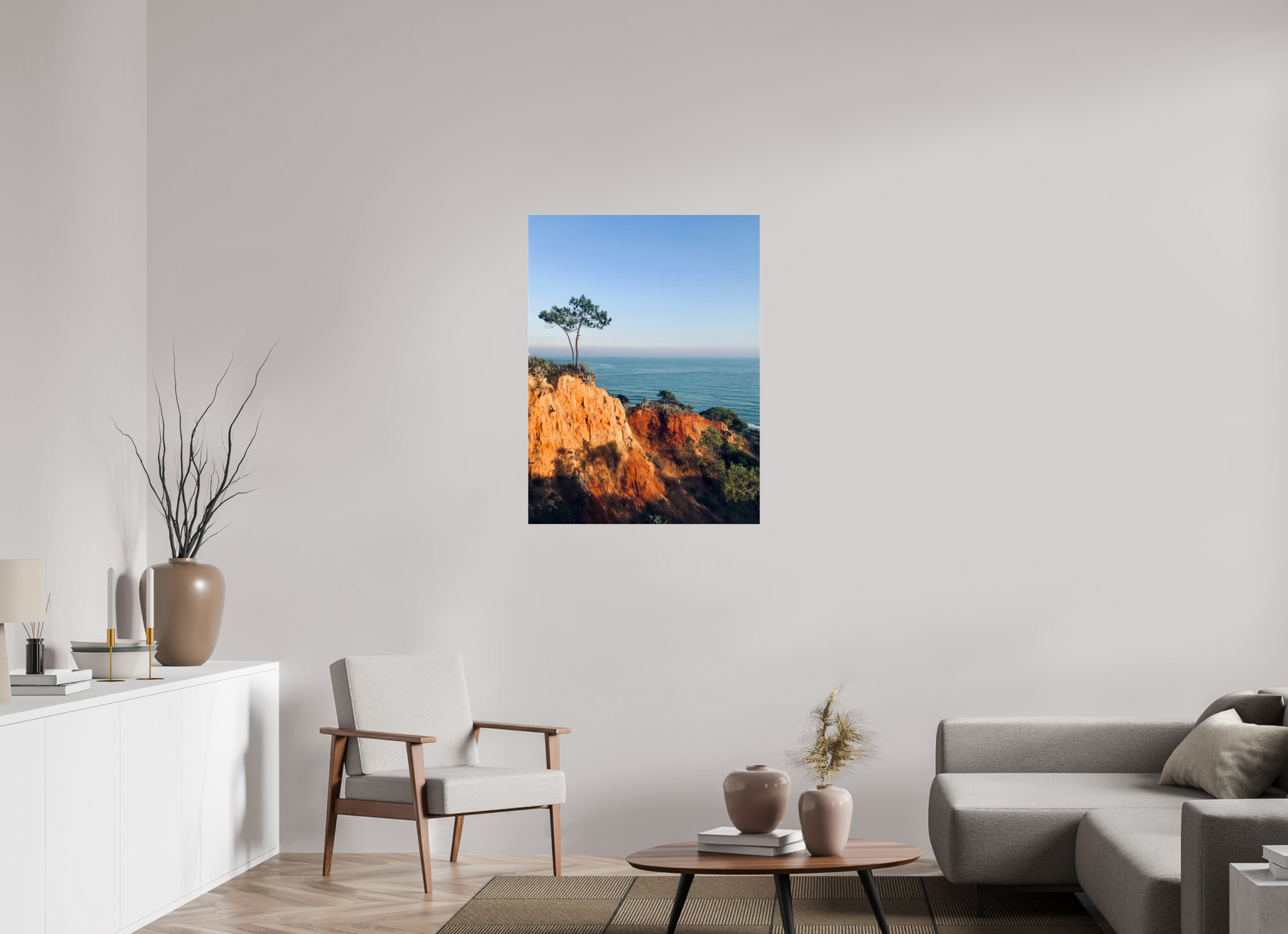 75 x 100 cm, Photo Print Under Acrylic Glass Algarve sunset