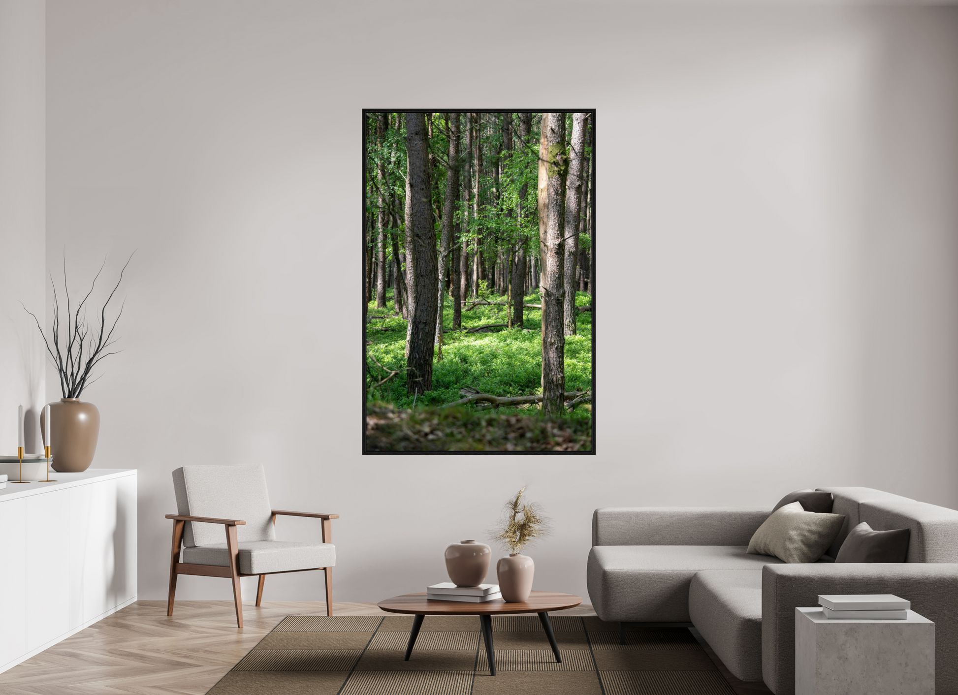 120 x 180 cm, Floater Frame Forest Stillness