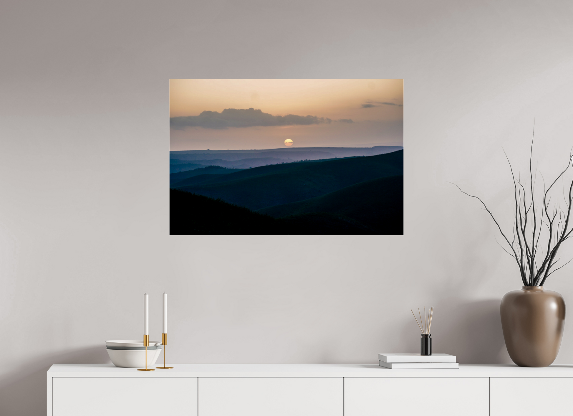 90 x 60 cm, Photo Print Under Acrylic Glass African Sunset