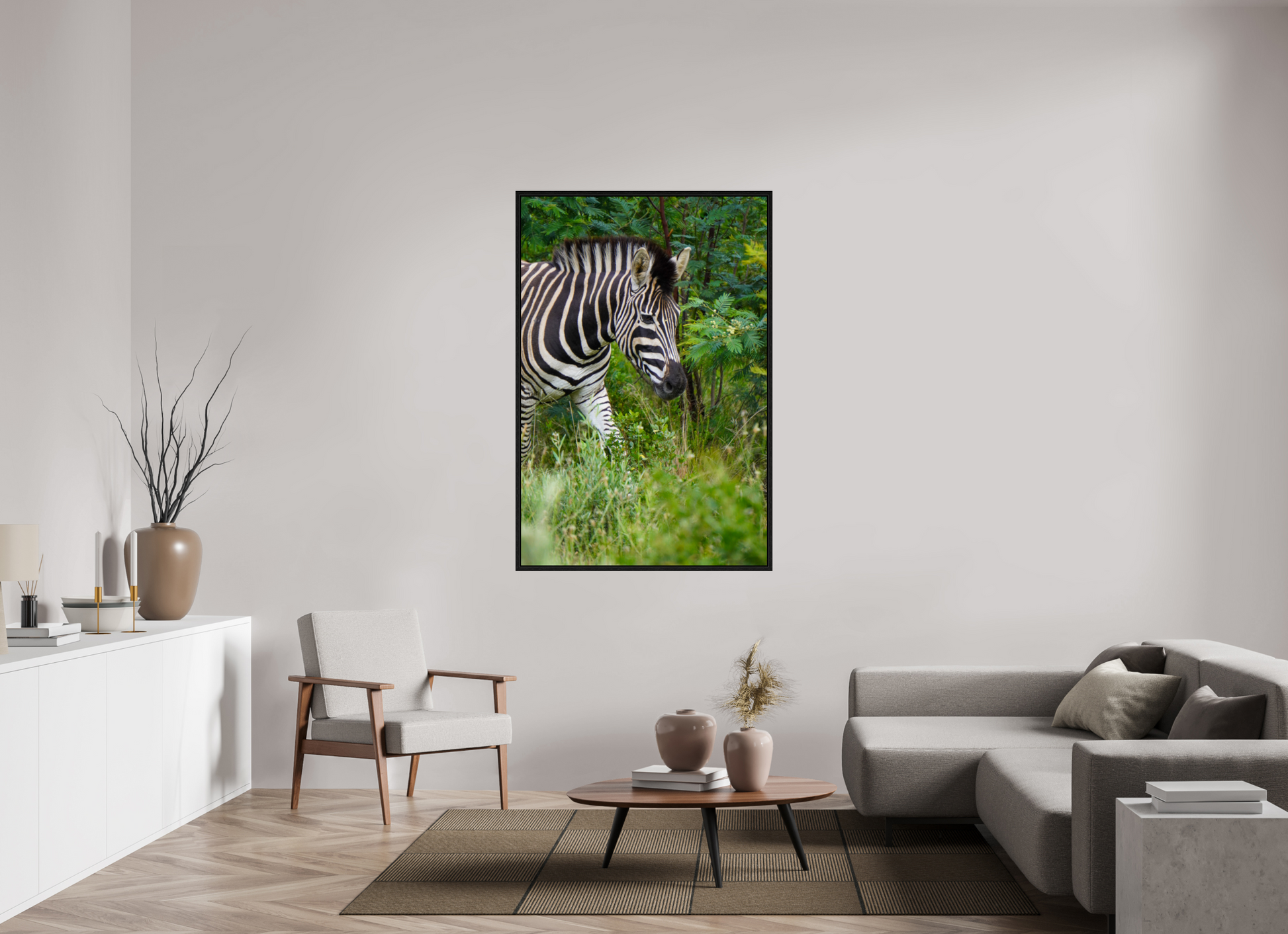 100 x 150 cm, Floater Frame Zebra