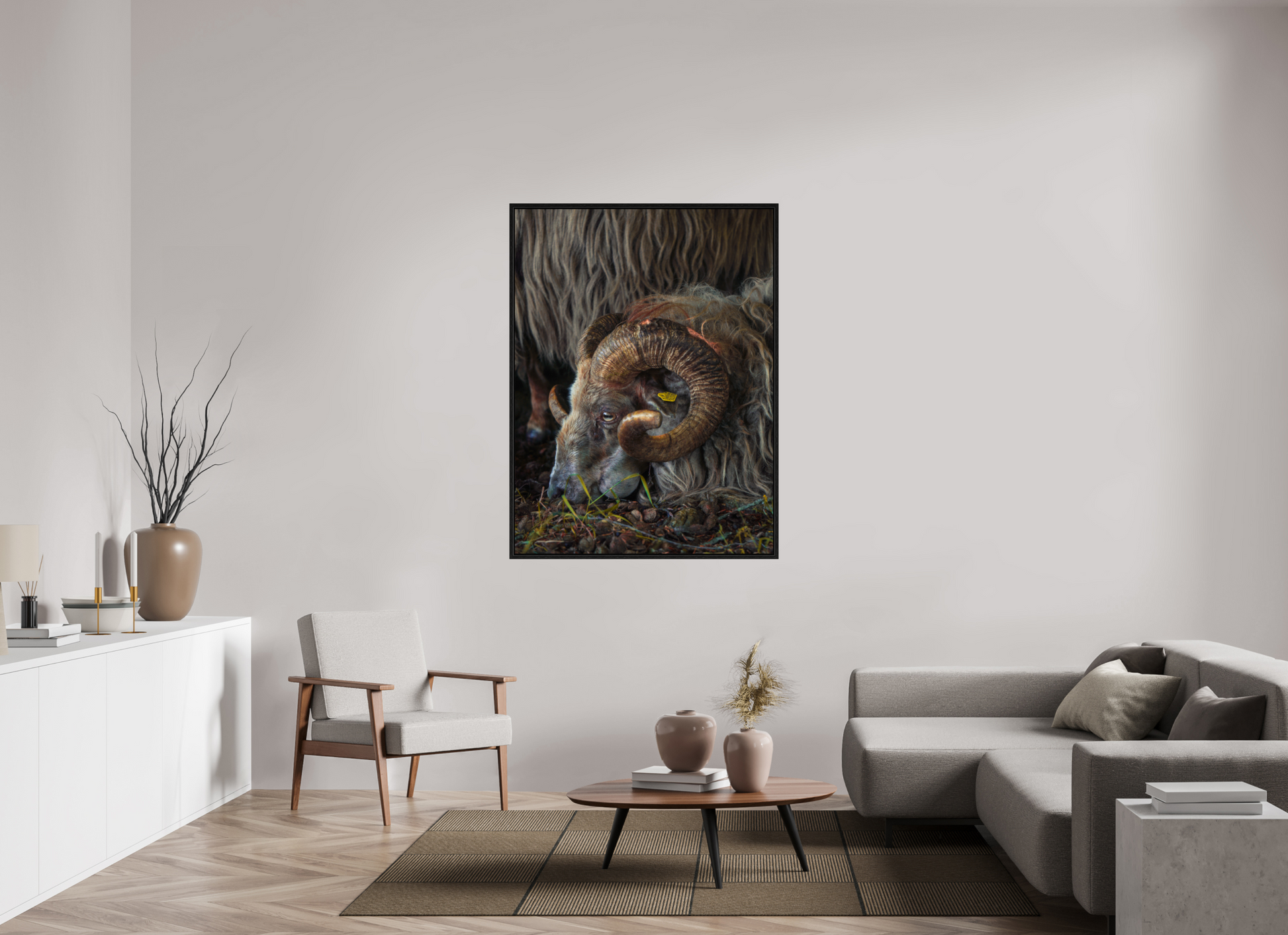 105 x 140 cm, Floater Frame Drentse heidenschaap