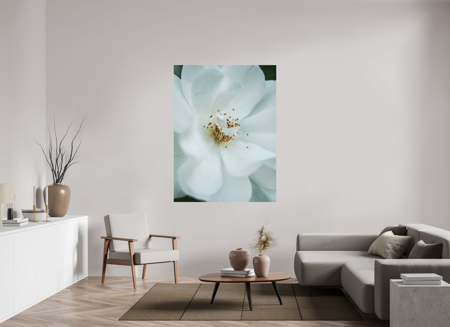 120 x 160 cm, Photo Print On Fuji Crystal DP II White camelia