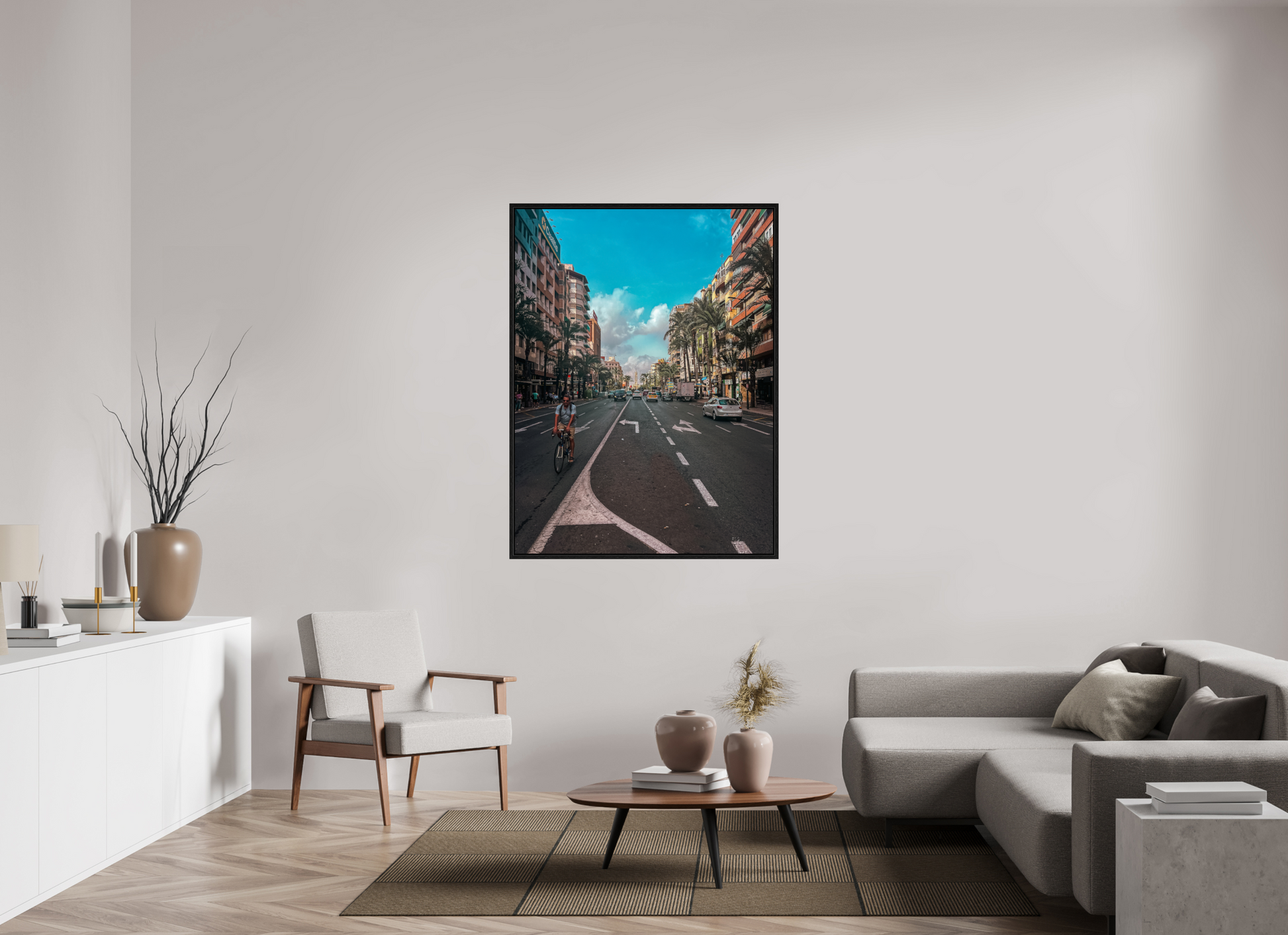 105 x 140 cm, Floater Frame The streets of Alicante