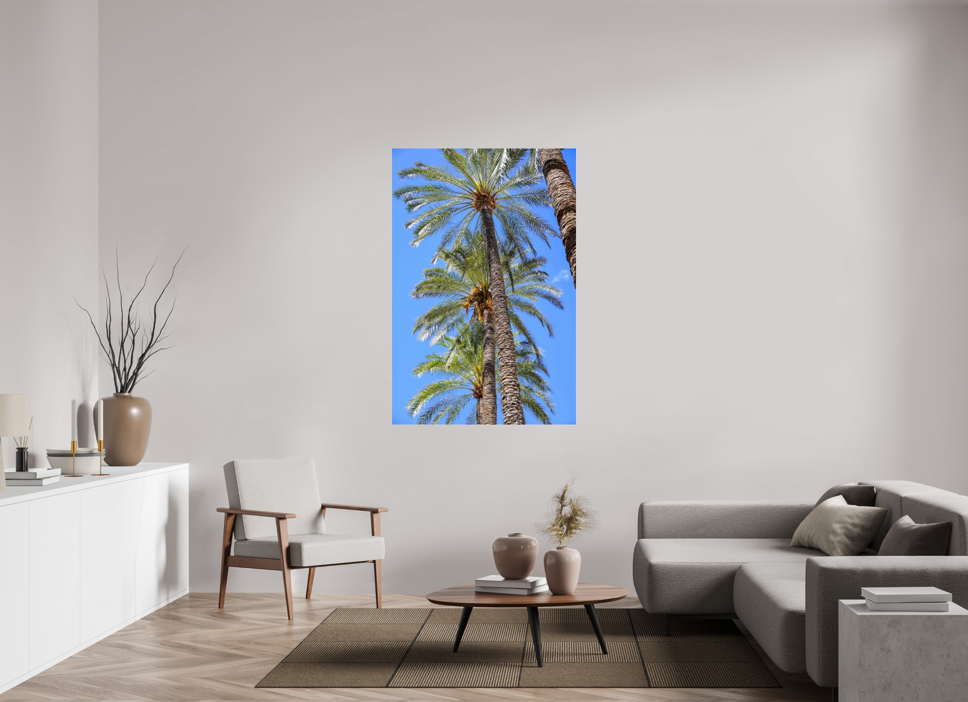 100 x 150 cm, Photo Print Under Acrylic Glass Palmeras