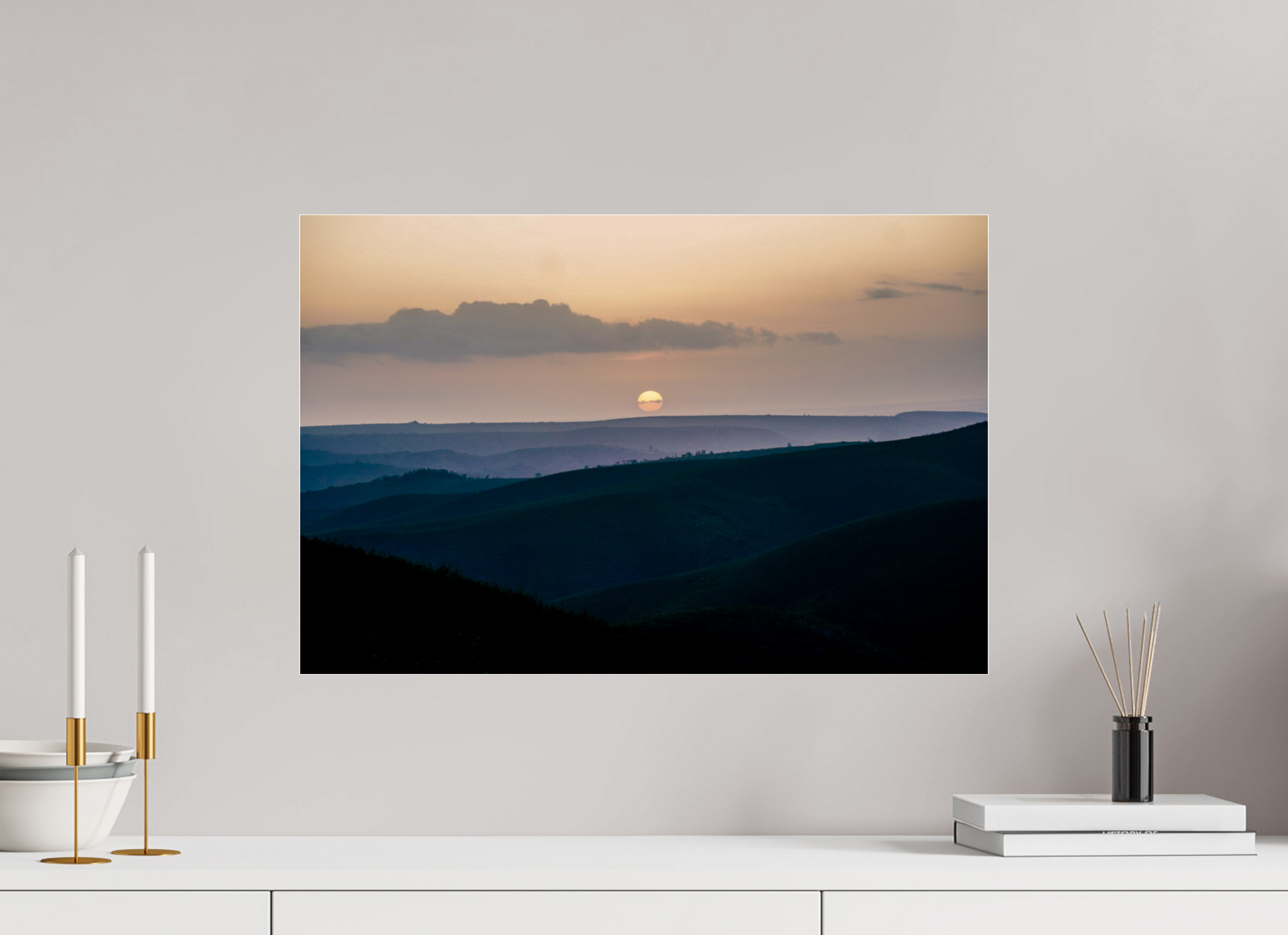 60 x 40 cm, Photo Print Under Acrylic Glass African Sunset