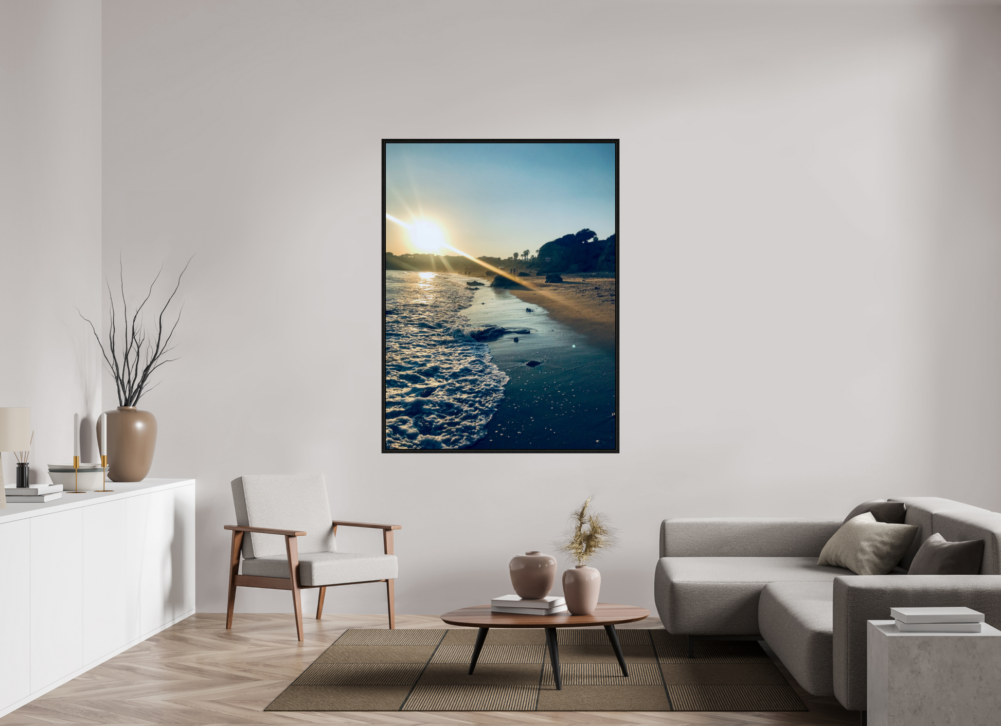 120 x 160 cm, Floater Frame Algarve sunset