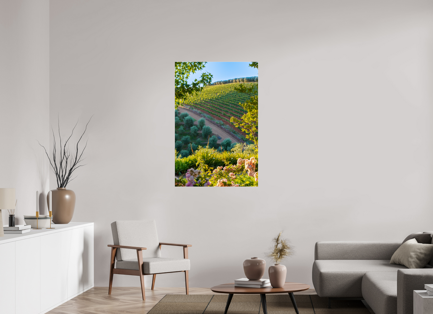80 x 120 cm, Photo Print Under Acrylic Glass Stellenbosch fields
