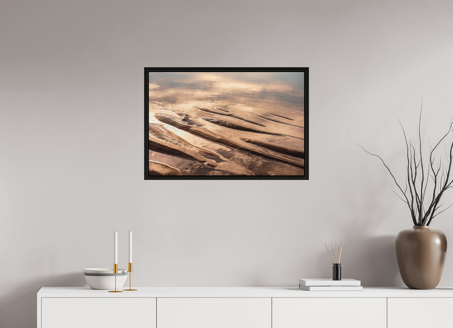 75 x 50 cm, Floater Frame Sand ridge