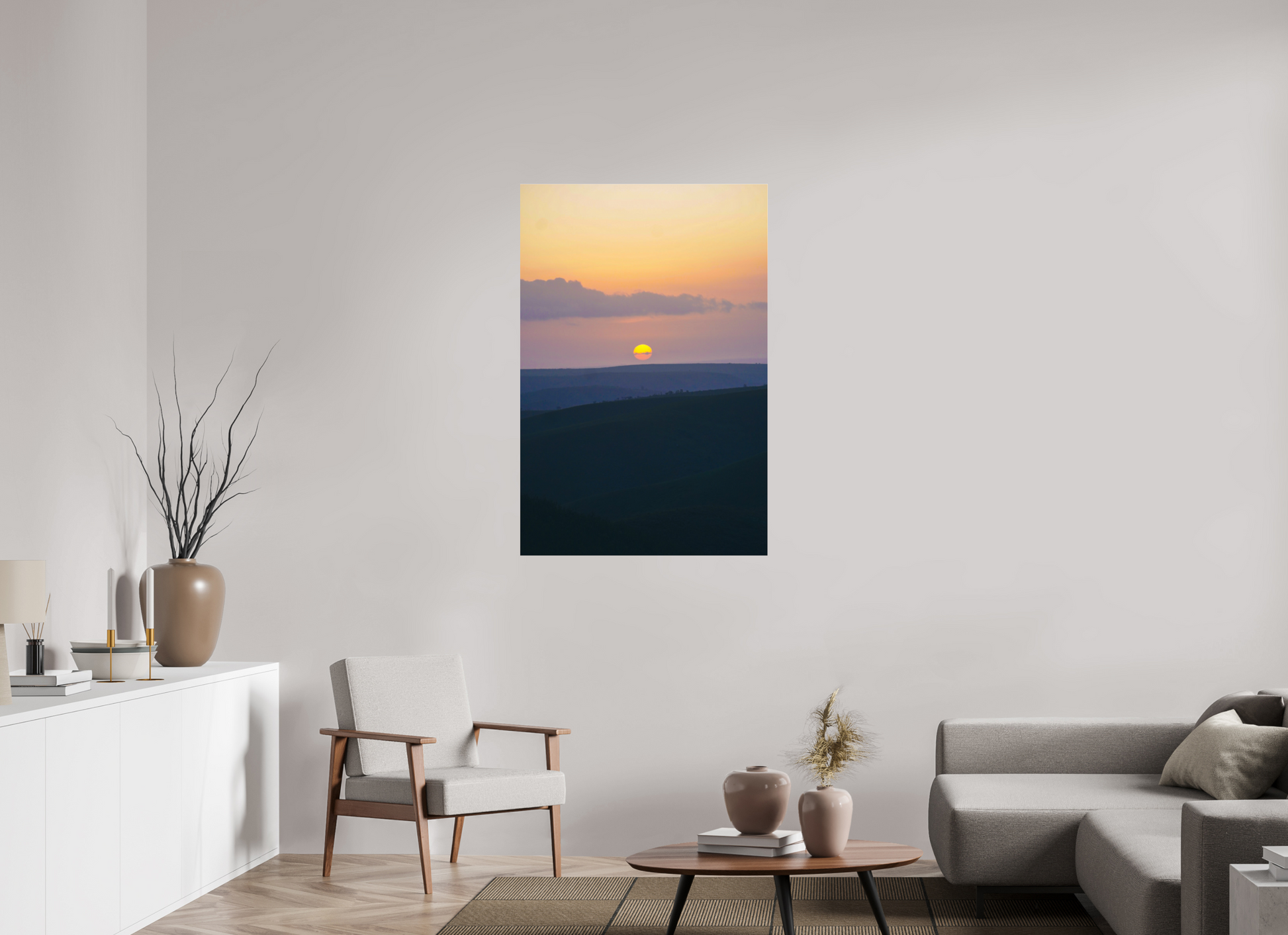 80 x 120 cm, Photo Print Under Acrylic Glass African Sunset