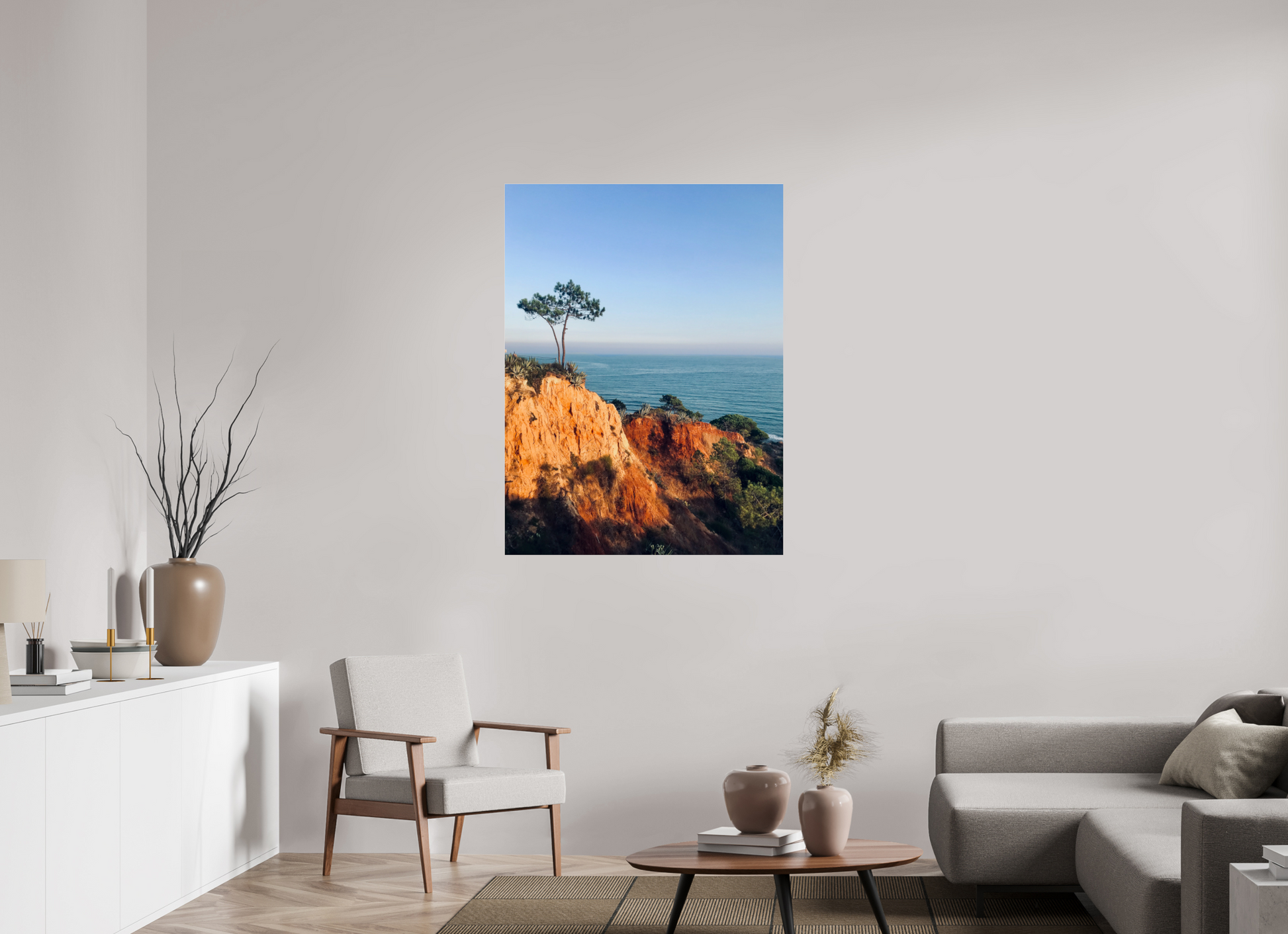 90 x 120 cm, Photo Print Under Acrylic Glass Algarve sunset