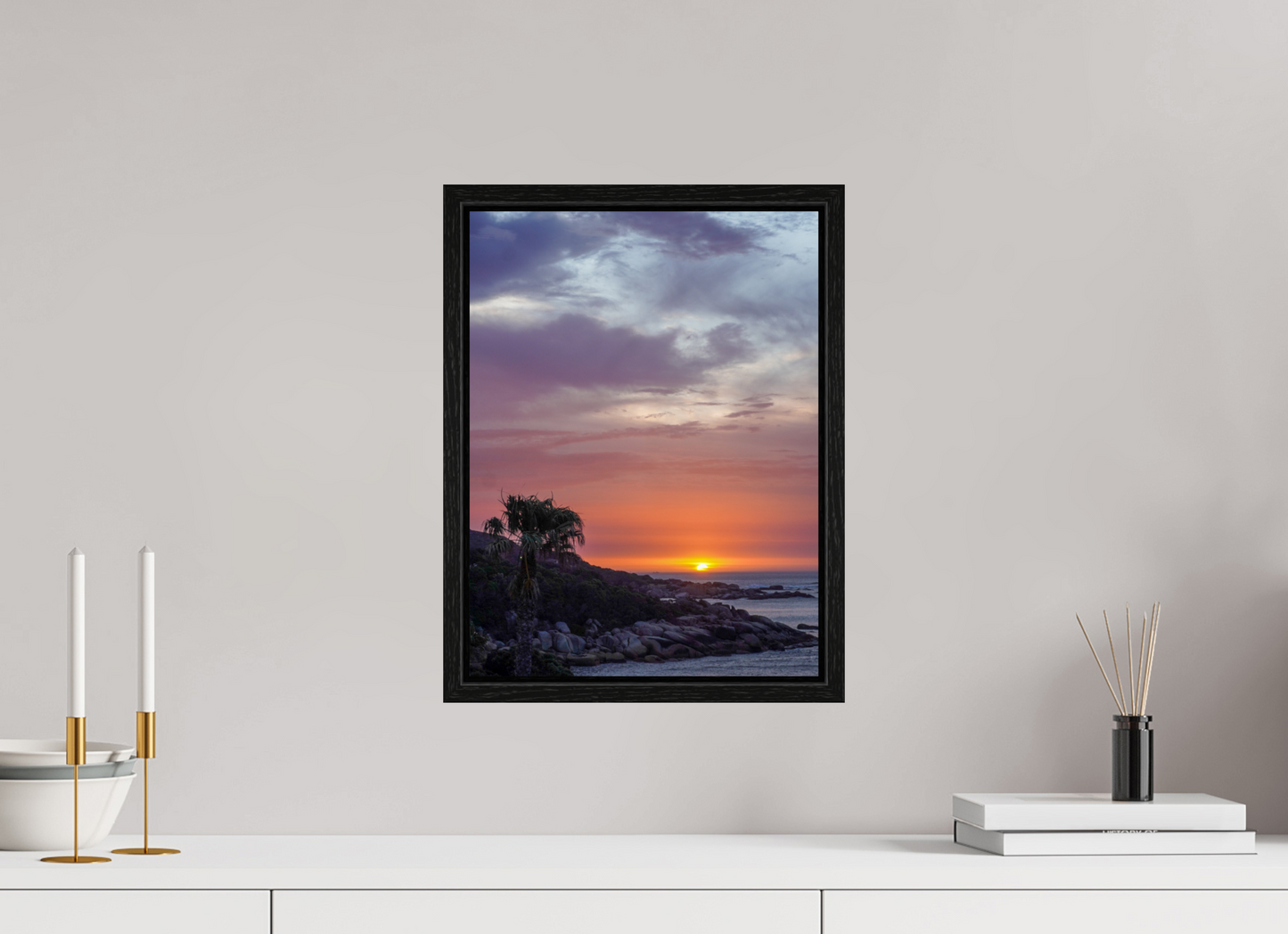 30 x 40 cm, Floater Frame Sunset Camps Bay