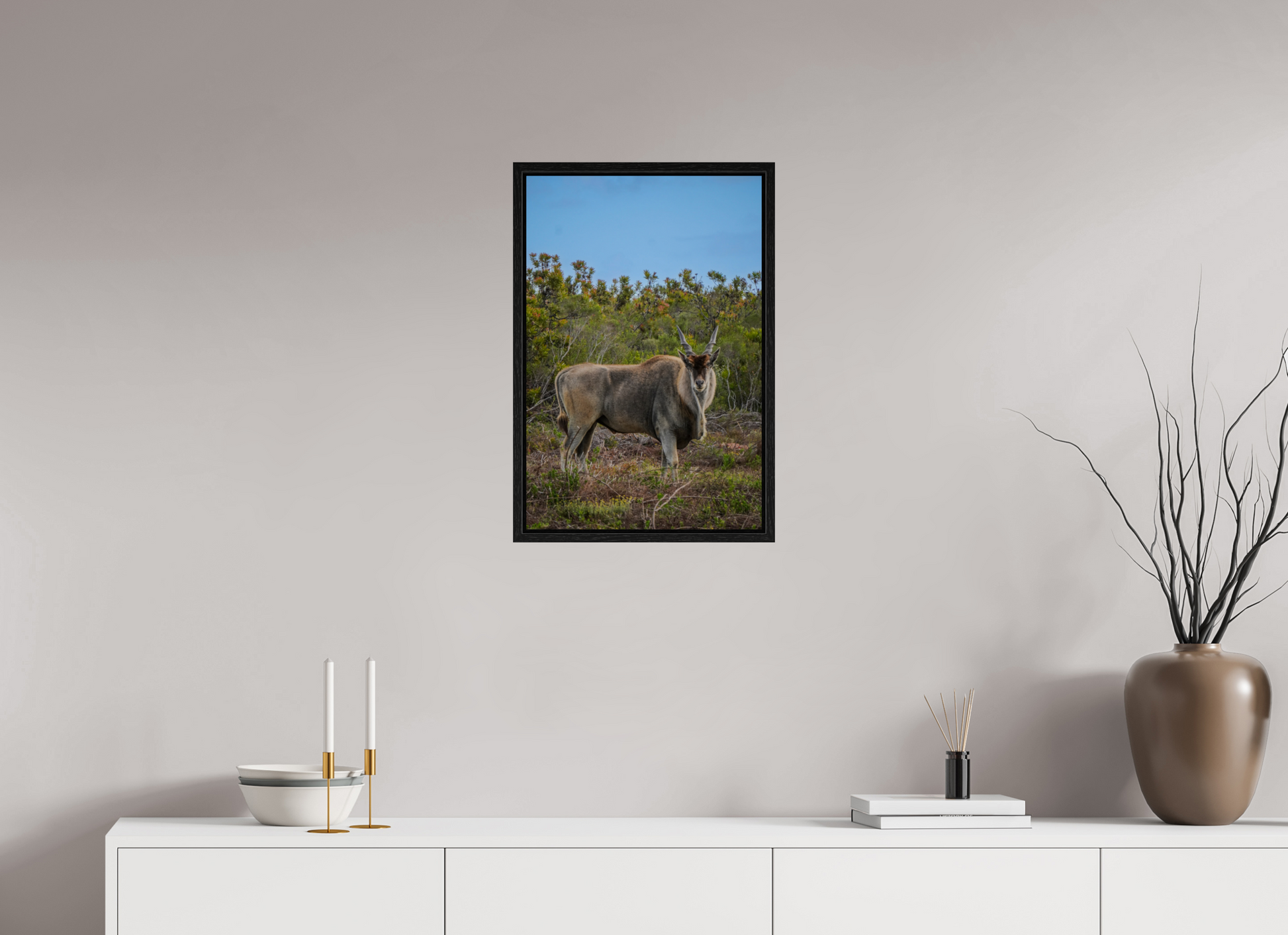 40 x 60 cm, Floater Frame Eland Antilope