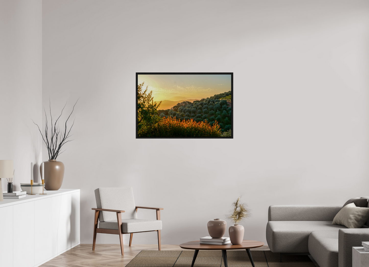 105 x 70 cm, Floater Frame Stellenbosch fields