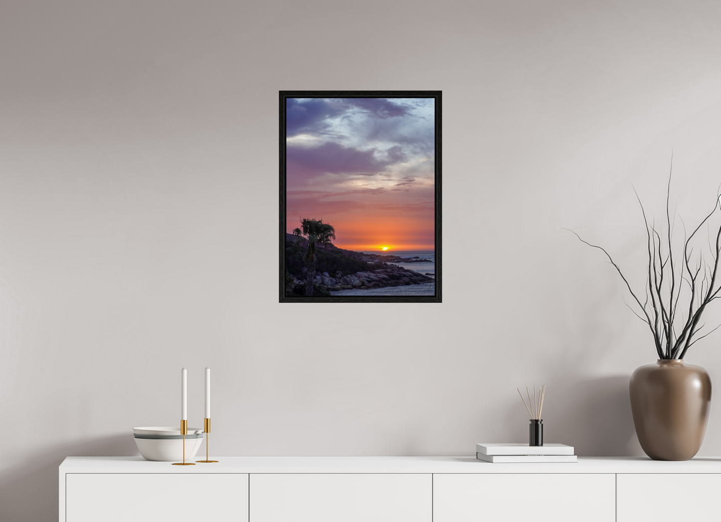 45 x 60 cm, Floater Frame Sunset Camps Bay
