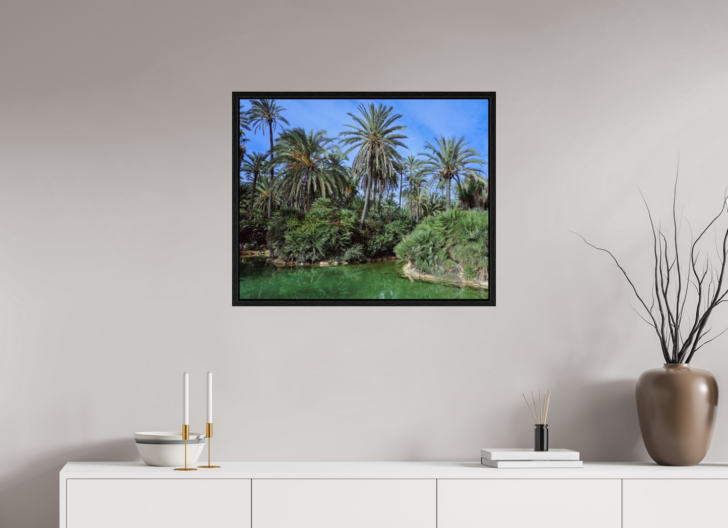 74,7 x 60 cm, Floater Frame Las palmeras