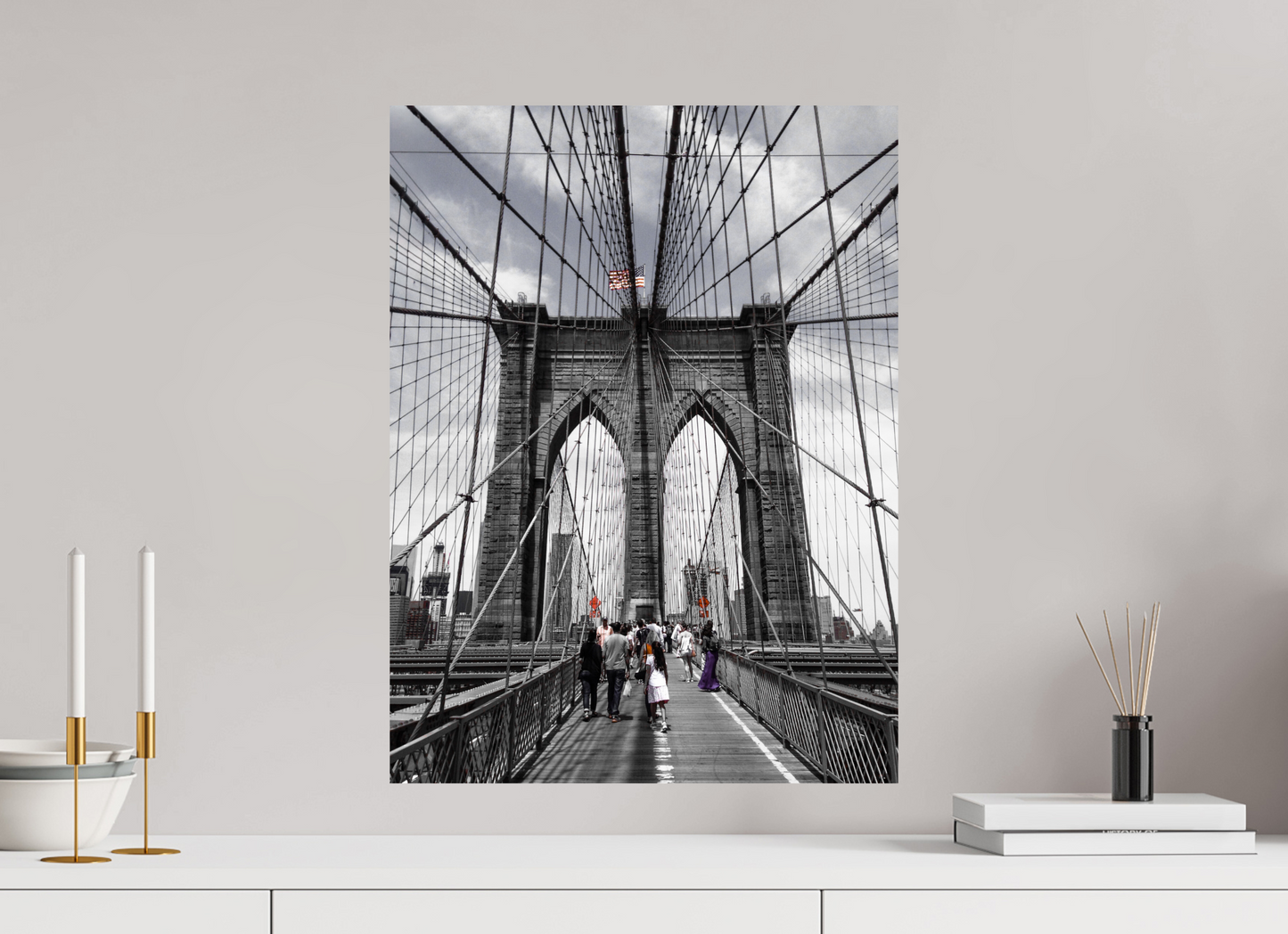 45 x 60 cm, Photo Print On Fuji Crystal DP II Brooklyn Bridge