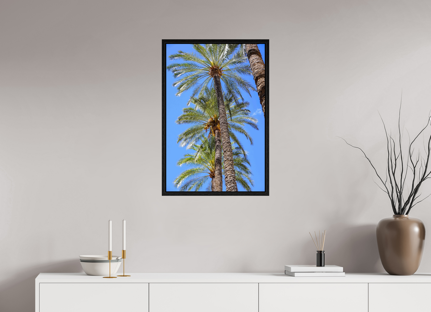50 x 75 cm, Floater Frame Palmeras