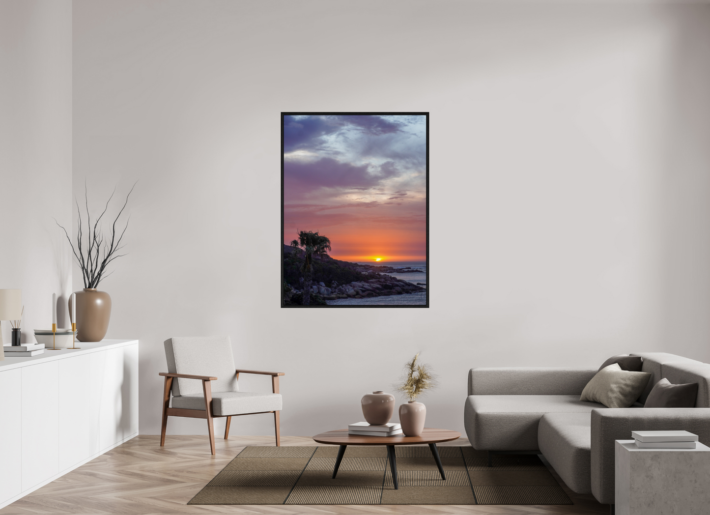 105 x 140 cm, Floater Frame Sunset Camps Bay