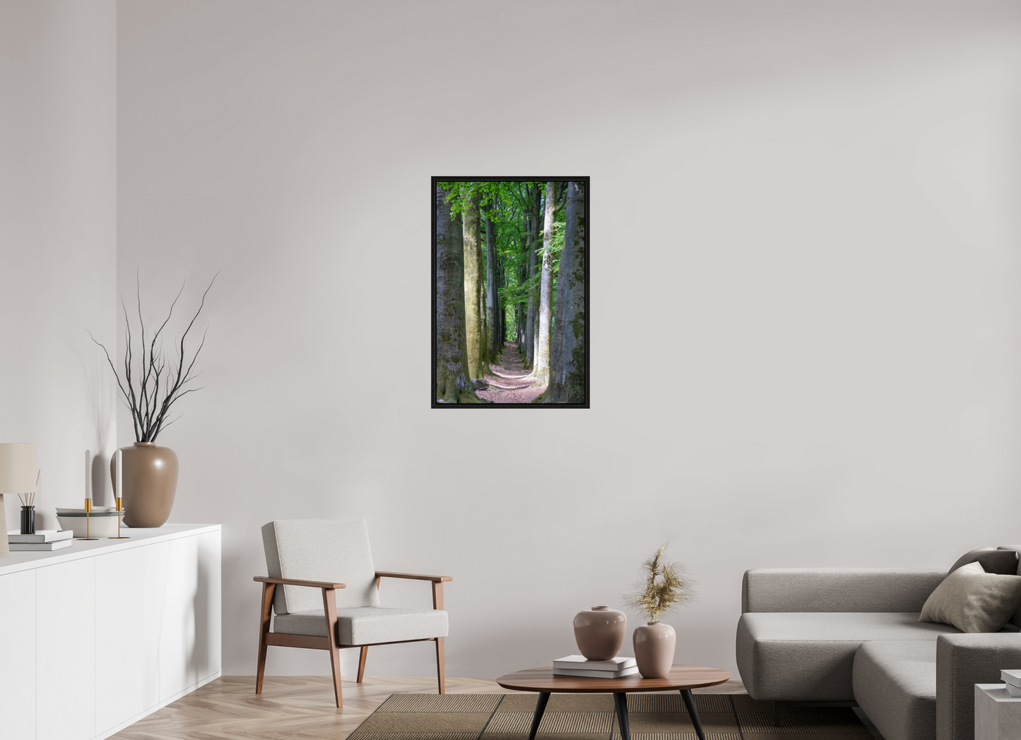 60 x 90 cm, Floater Frame Emerald Corridor