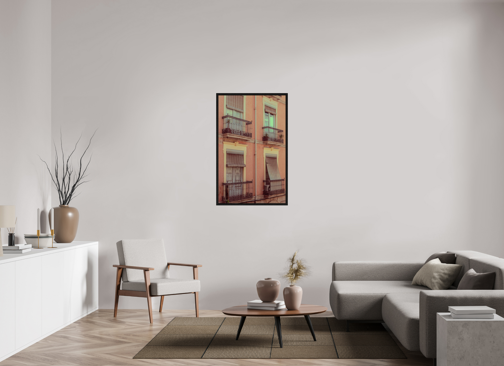 70 x 112 cm, Floater Frame Ventanas rosas