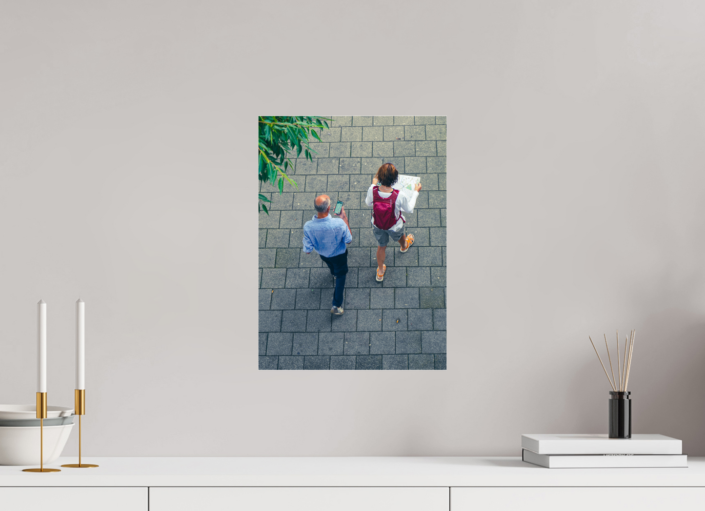 30 x 40,5 cm, Photo Print Under Acrylic Glass Map vs. mobile