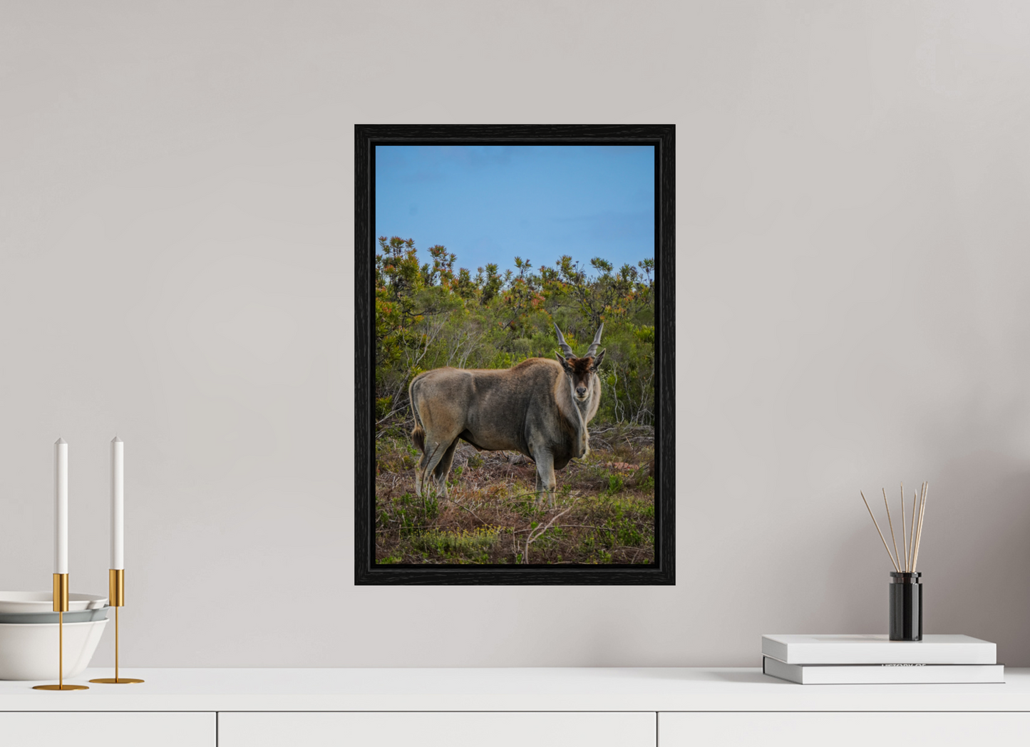30 x 45 cm, Floater Frame Eland Antilope