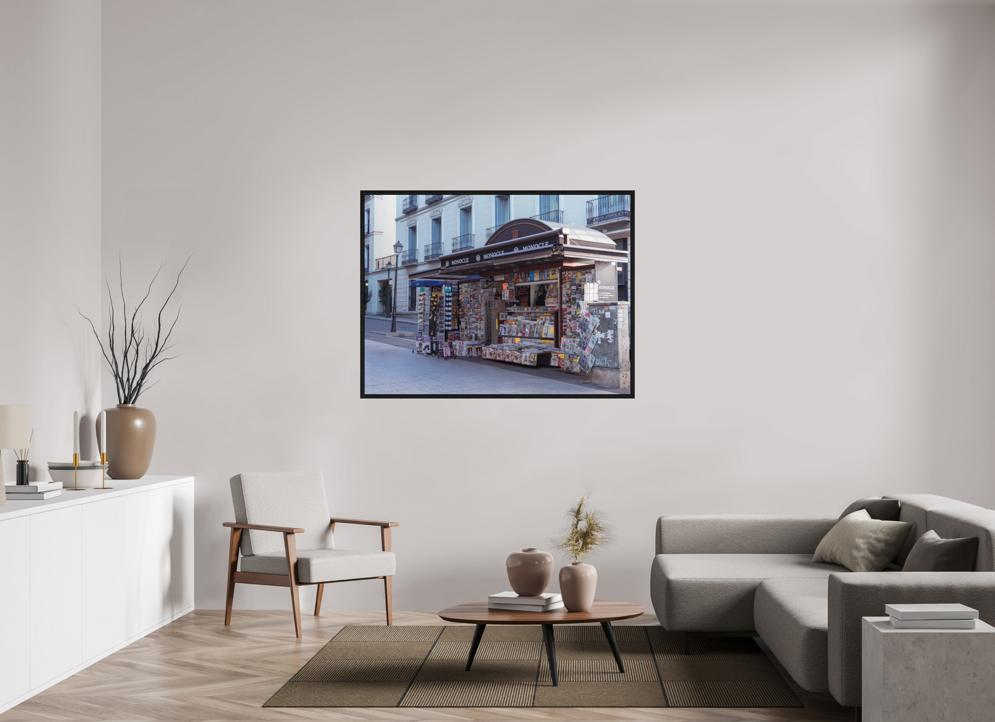 140 x 105 cm, Floater Frame Corner stand Madrid