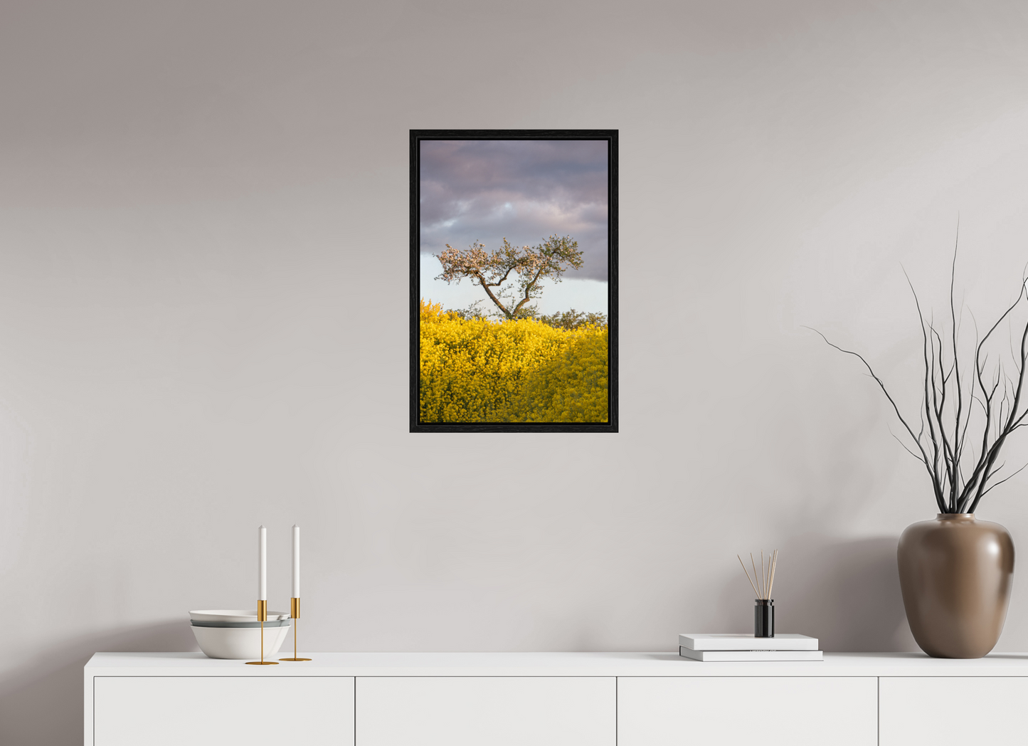 40 x 60 cm, Floater Frame Blooming Against the Storm