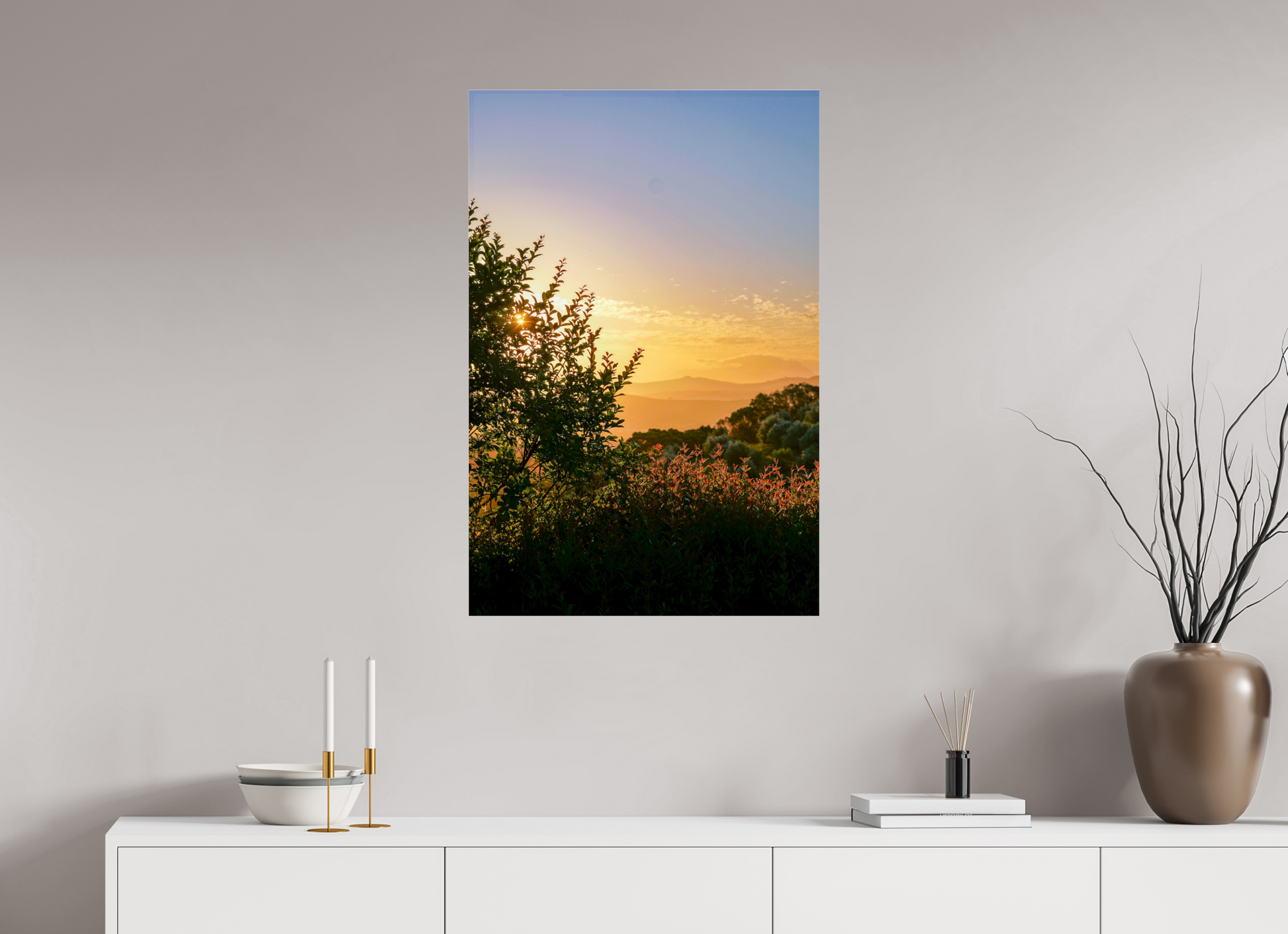 60 x 90 cm, Photo Print Under Acrylic Glass Stellenbosch fields