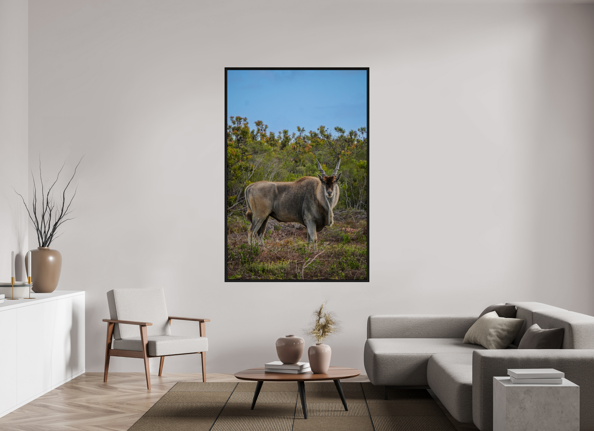 120 x 180 cm, Floater Frame Eland Antilope