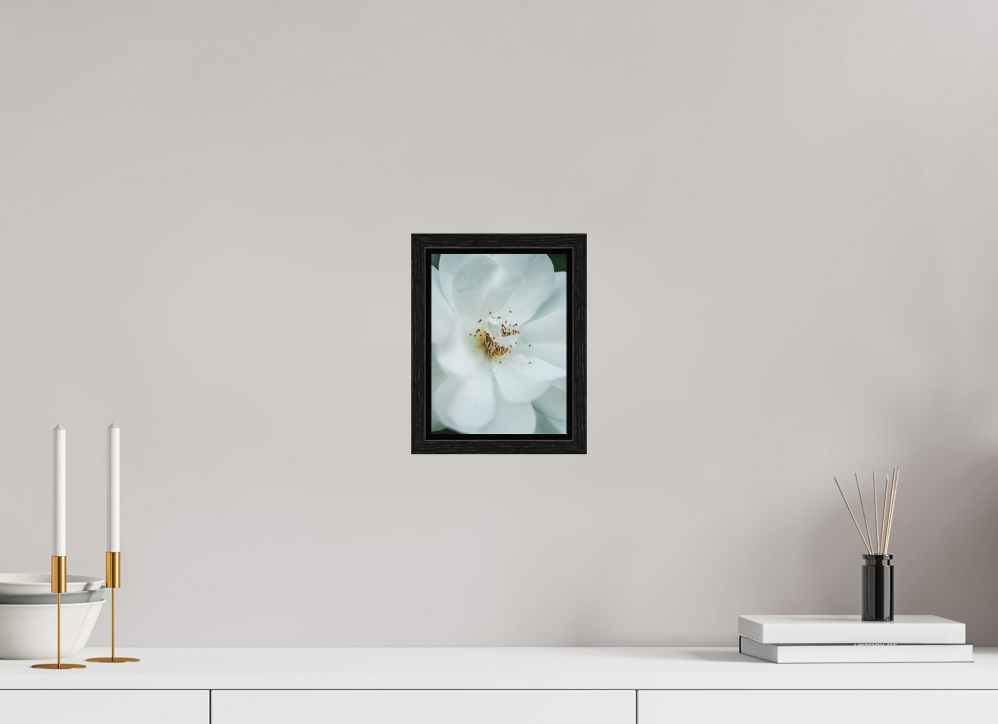 15 x 20 cm, Floater Frame White camelia