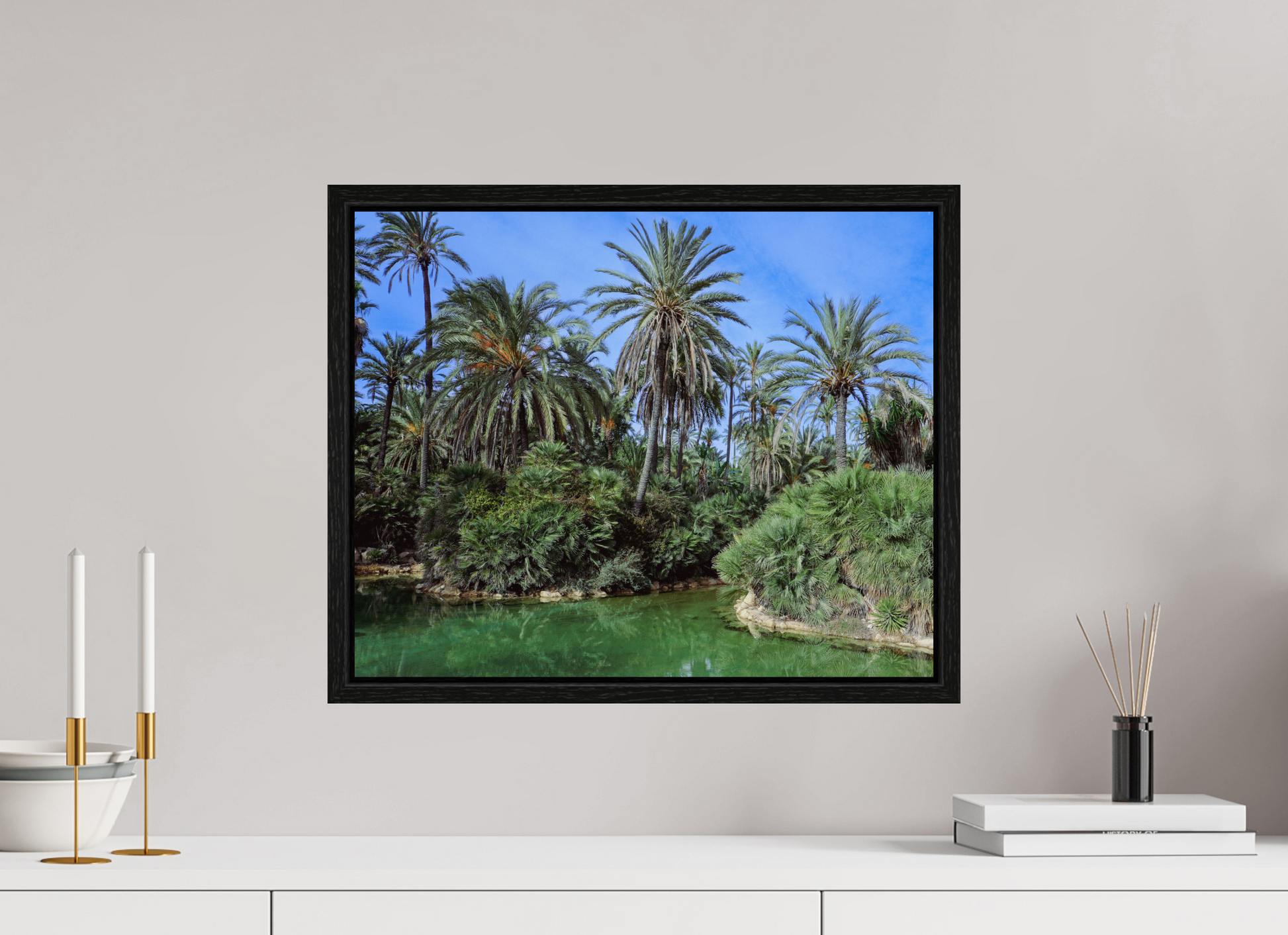 49,8 x 40 cm, Floater Frame Las palmeras
