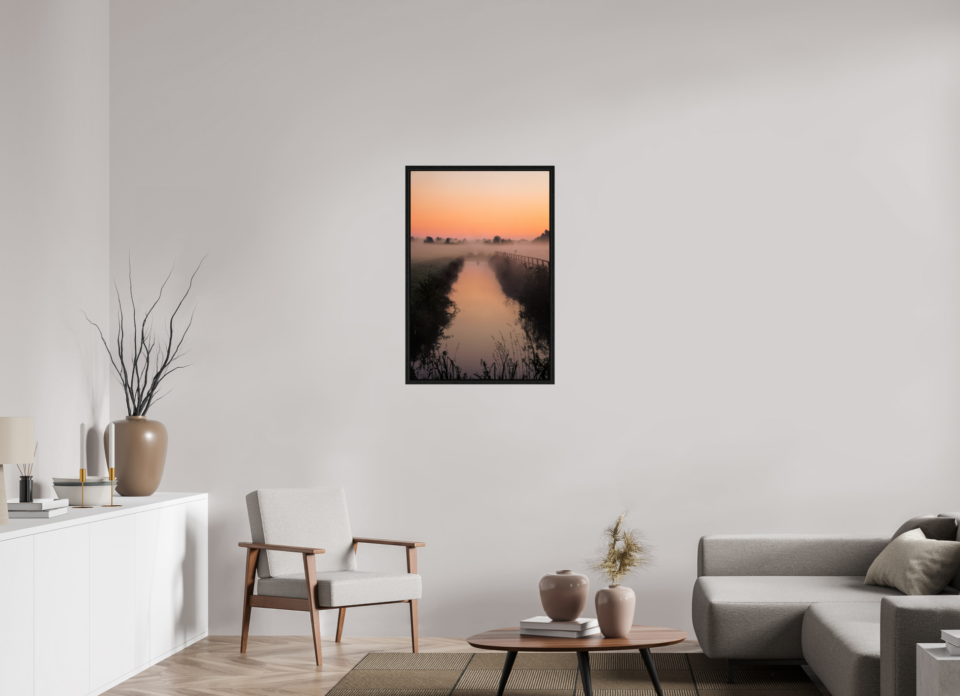 60 x 90 cm, Floater Frame Two Souls at Dawn