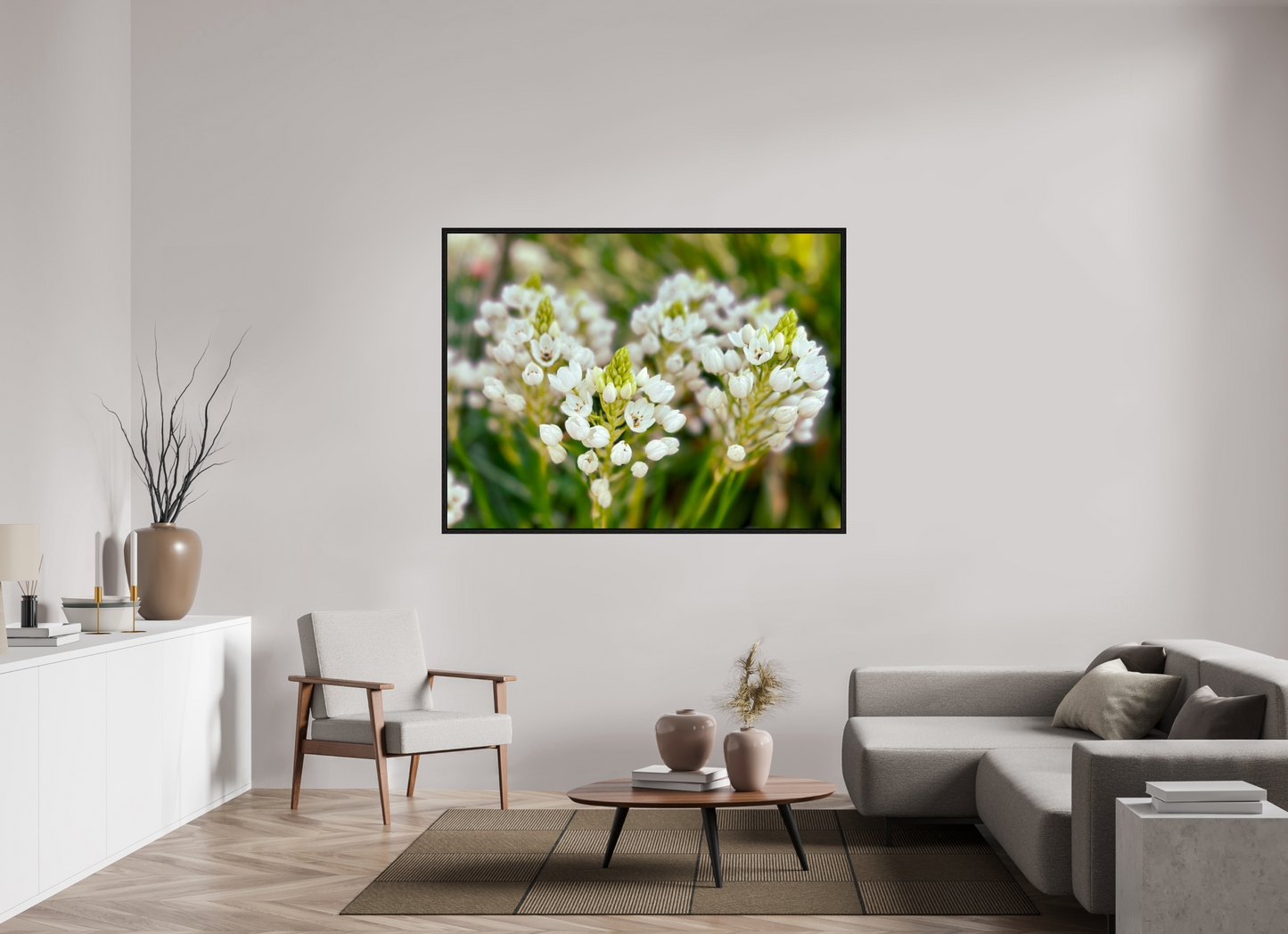 160 x 120 cm, Floater Frame Ornithogalum Arabicum