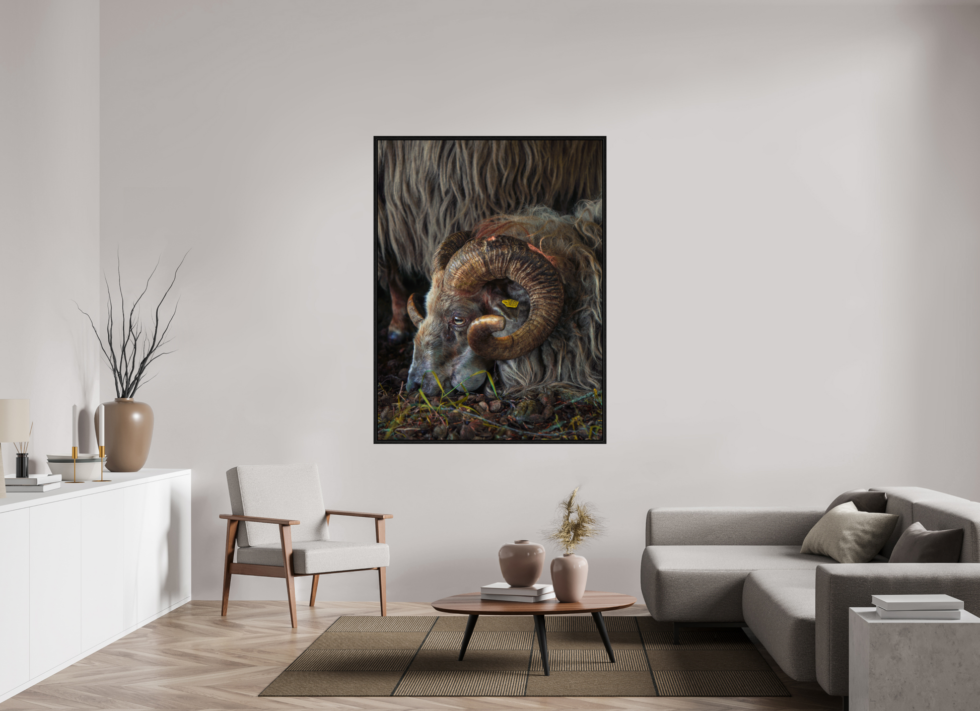 120 x 160 cm, Floater Frame Drentse heidenschaap