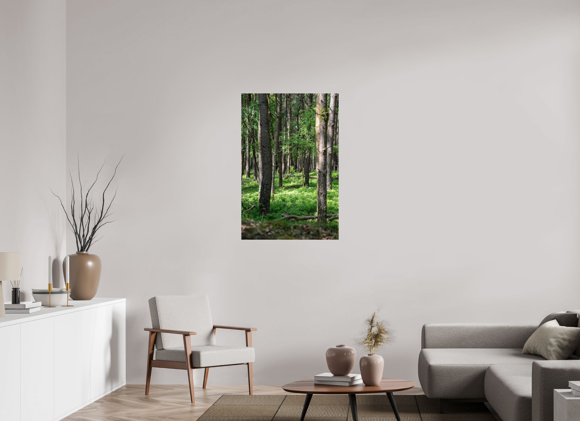 70 x 105 cm, Photo Print Under Acrylic Glass Forest Stillness