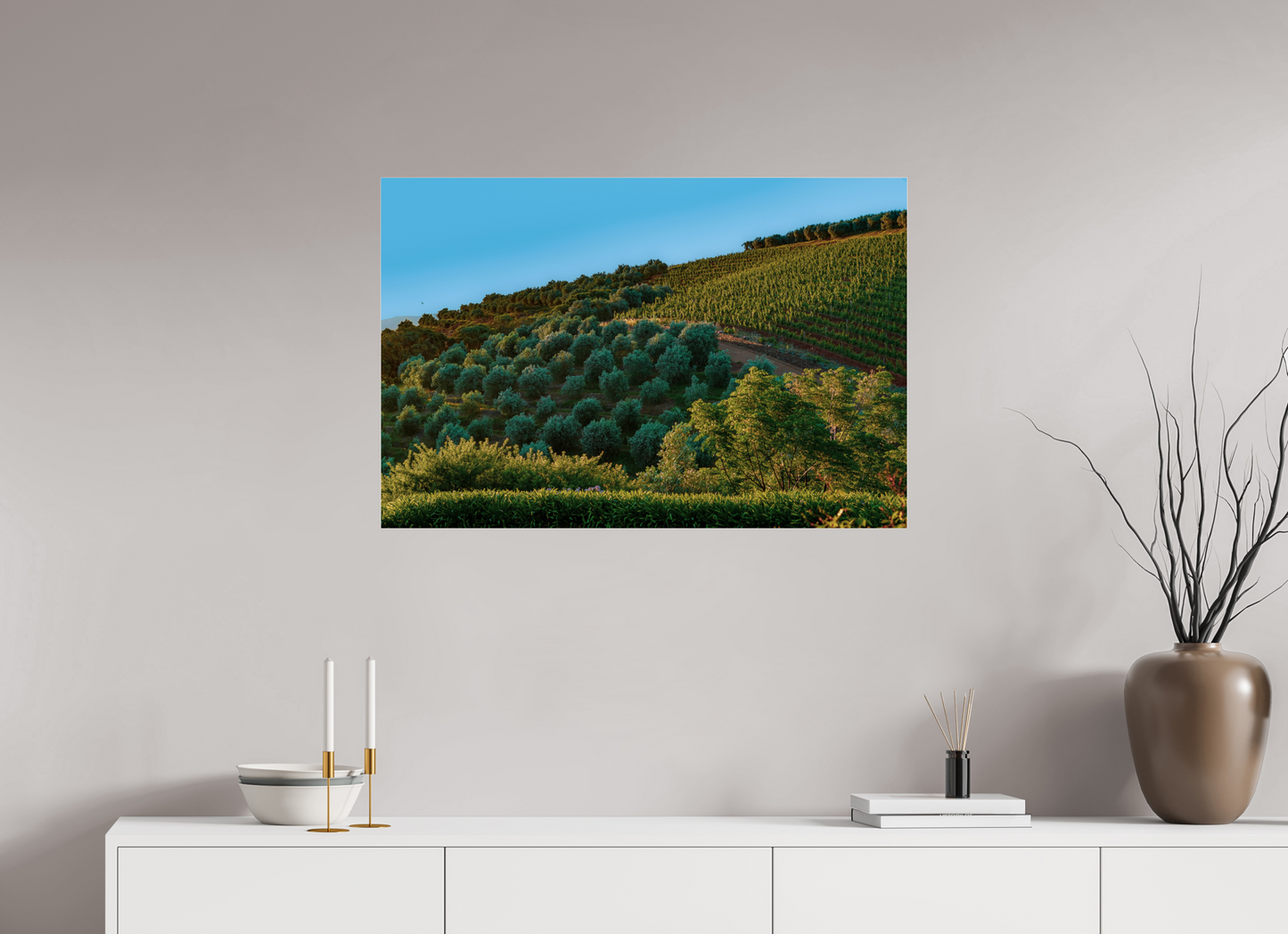 90 x 60 cm, Photo Print Under Acrylic Glass Stellenbosch fields
