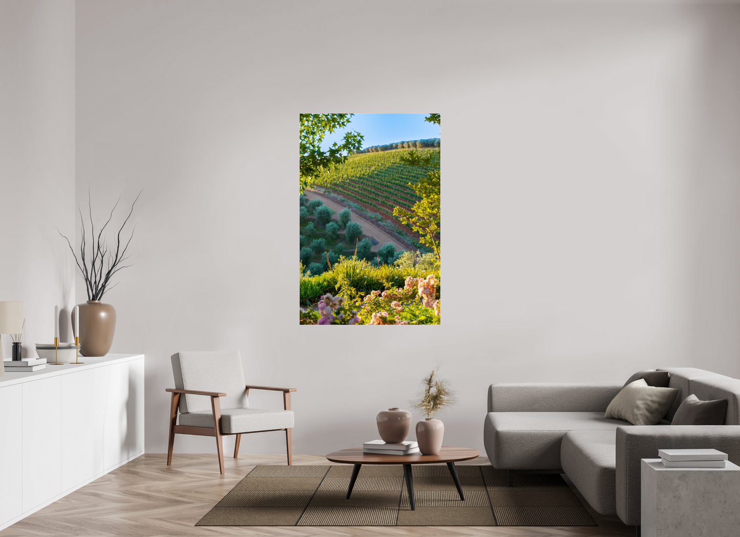 100 x 150 cm, Photo Print Under Acrylic Glass Stellenbosch fields