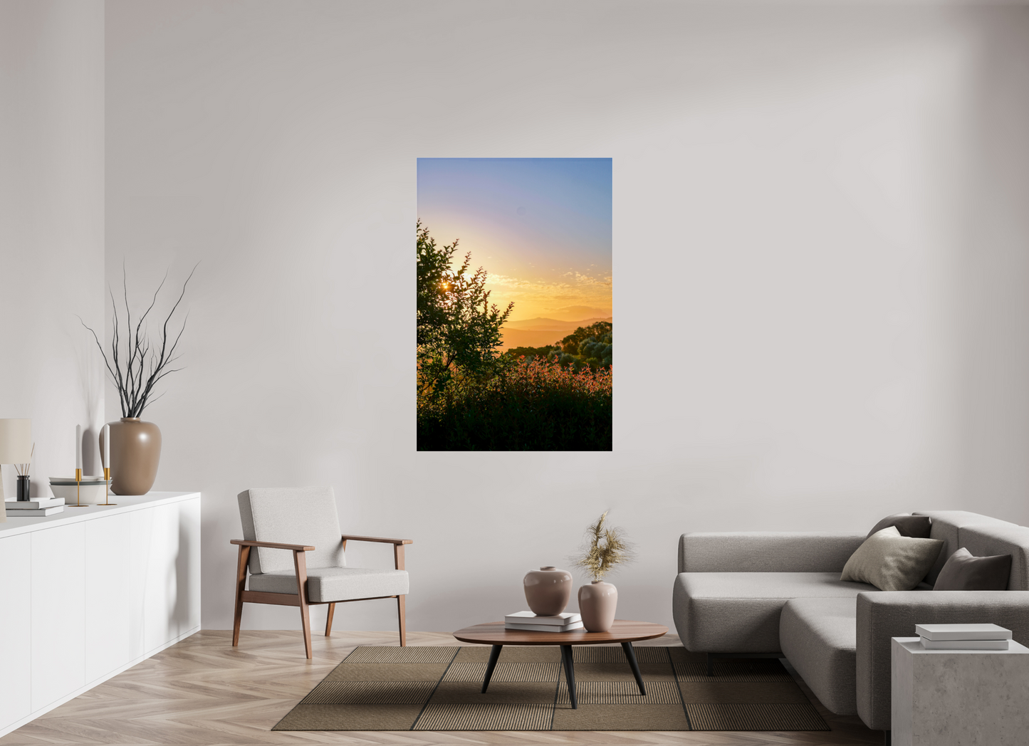 100 x 150 cm, Photo Print Under Acrylic Glass Stellenbosch fields