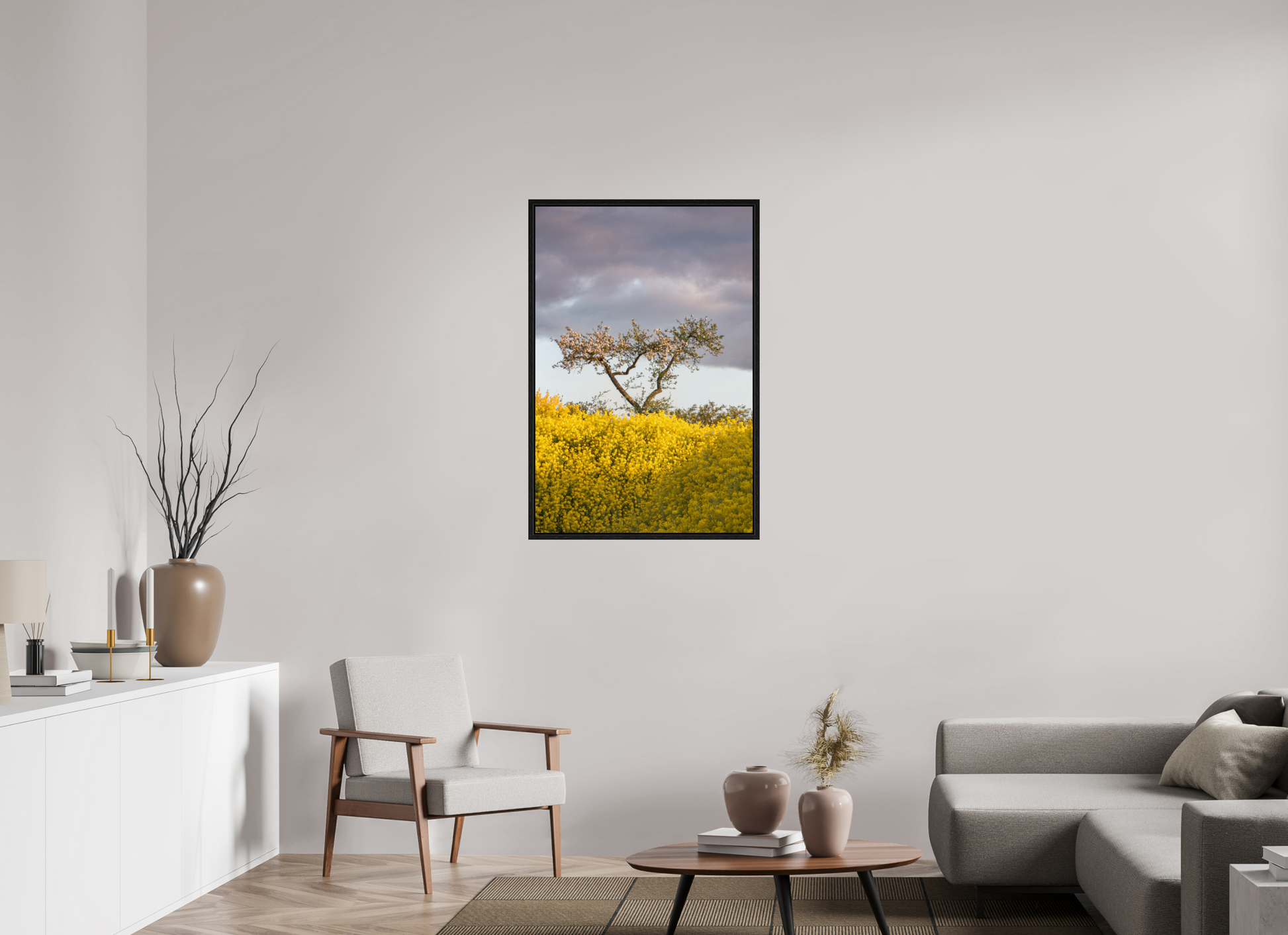 70 x 105 cm, Floater Frame Blooming Against the Storm