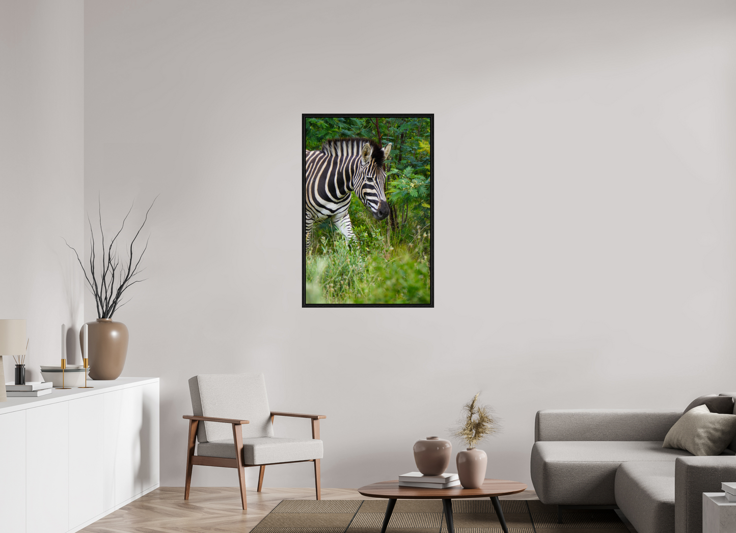 70 x 105 cm, Floater Frame Zebra