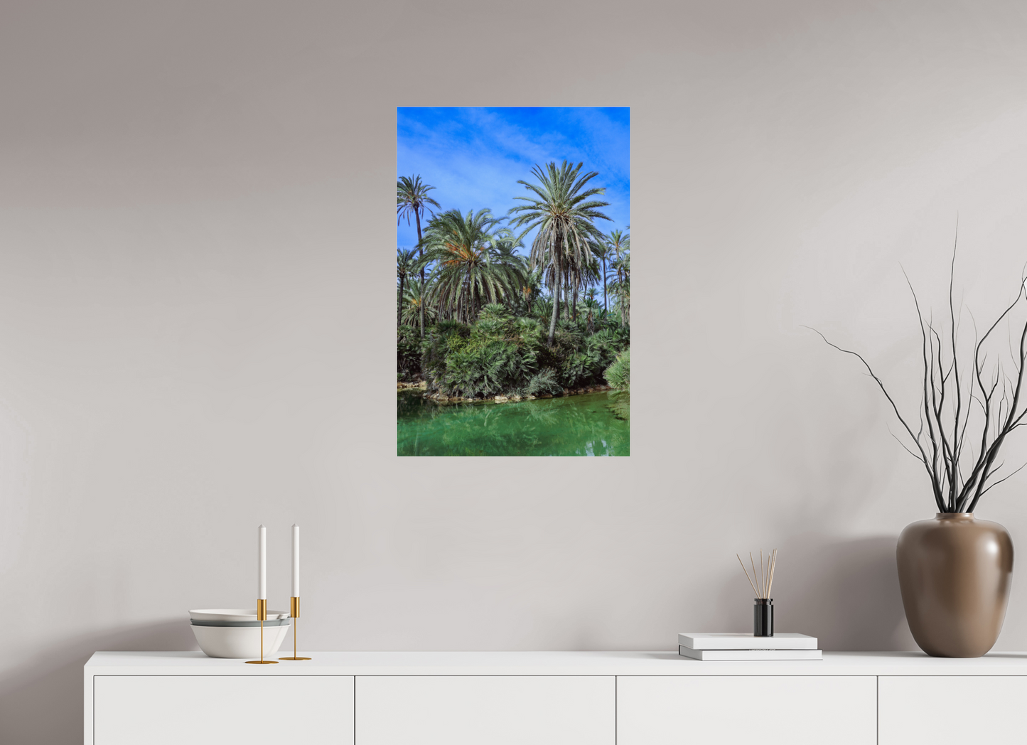 50 x 75 cm, Photo Print Under Acrylic Glass Las palmeras