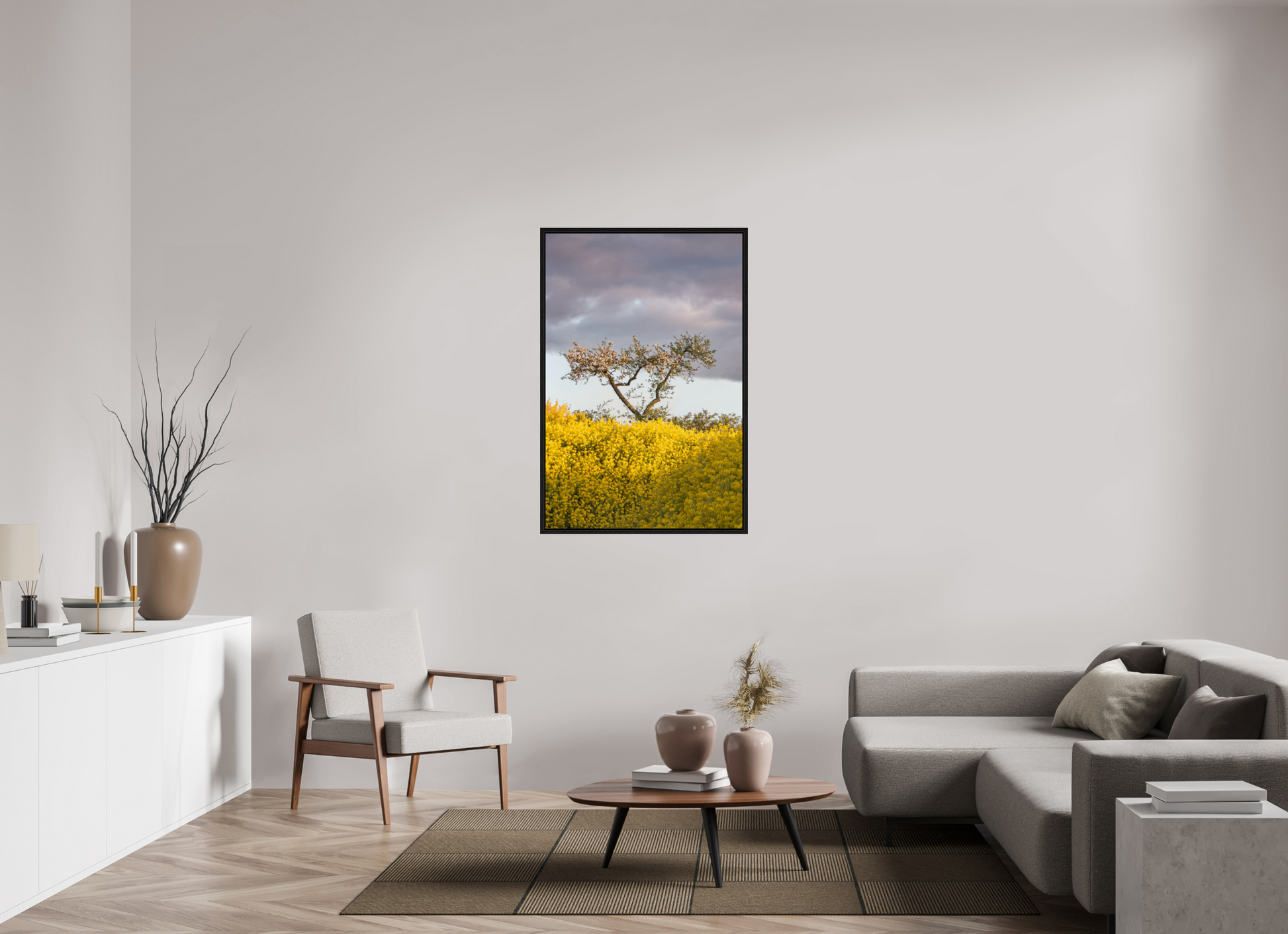 80 x 120 cm, Floater Frame Blooming Against the Storm